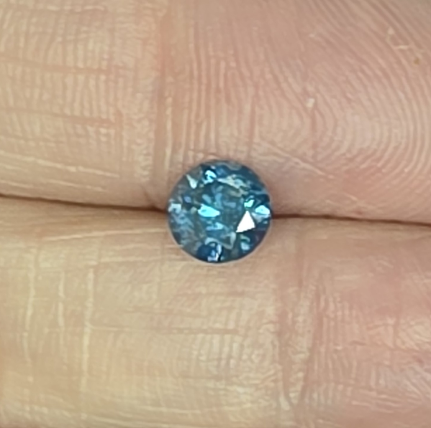 No Reserve .63 ct Natural Blue Diamond Round Cut Loose Gemstone