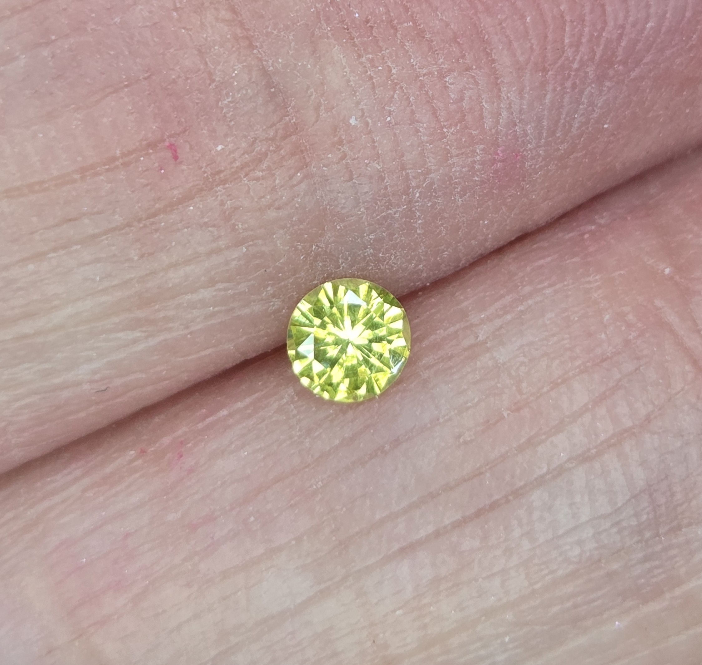 No Reserve .13 ct Natural Yellow Diamond Round Cut Loose Gemstone