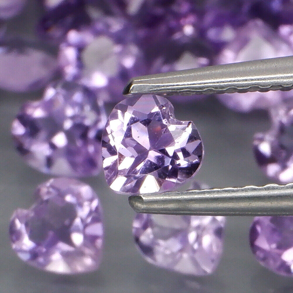 No Reserve VVS Natural Amethyst Heart Cut Loose Gemstone