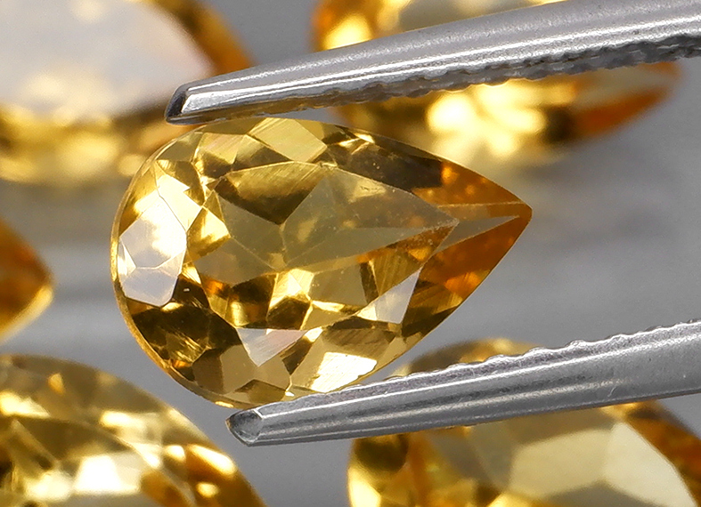 No Reserve VVS Natural Citrine Pear Cut Loose Gemstone