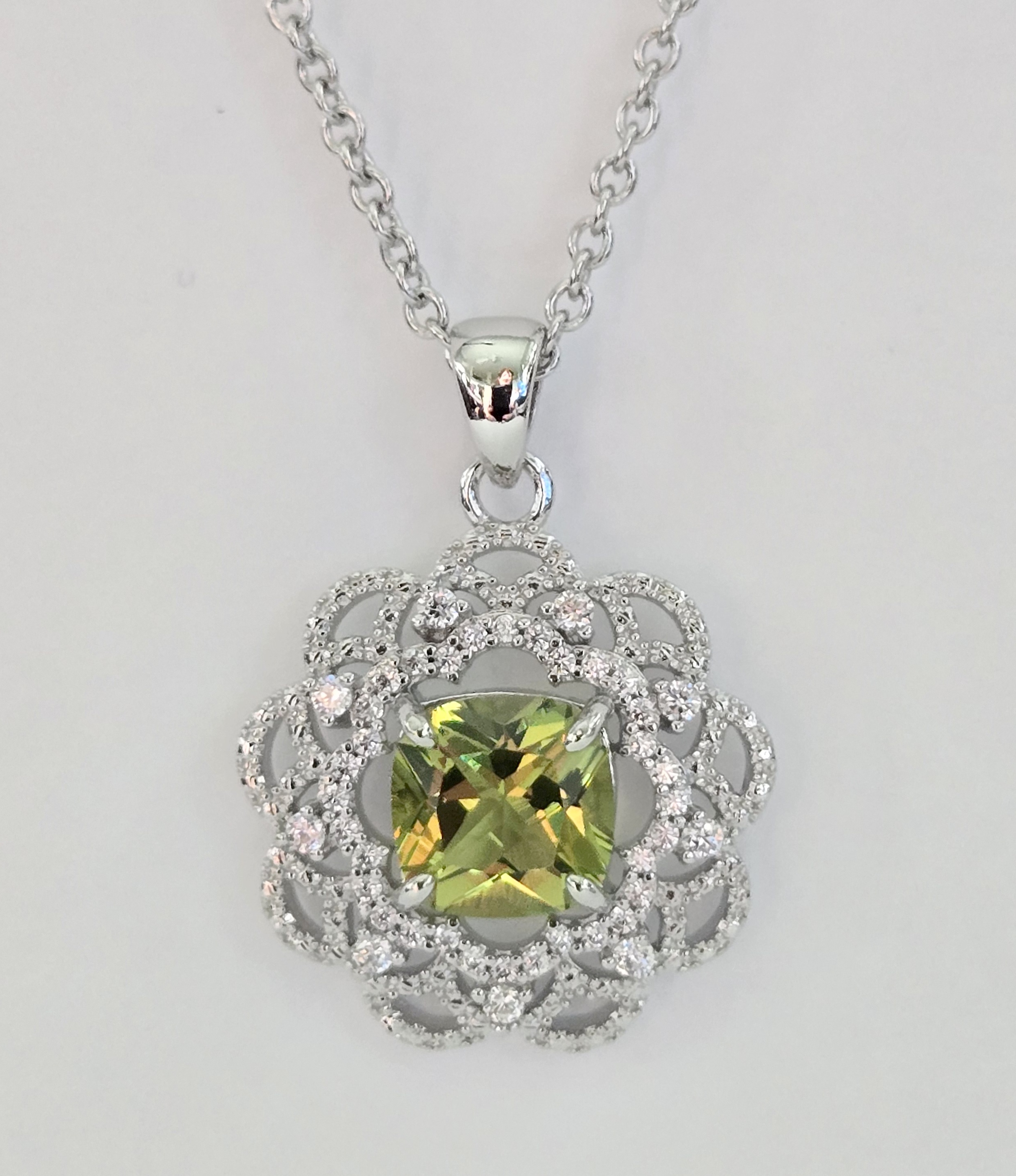 No Reserve Peridot & Zircon Dangle Earrings