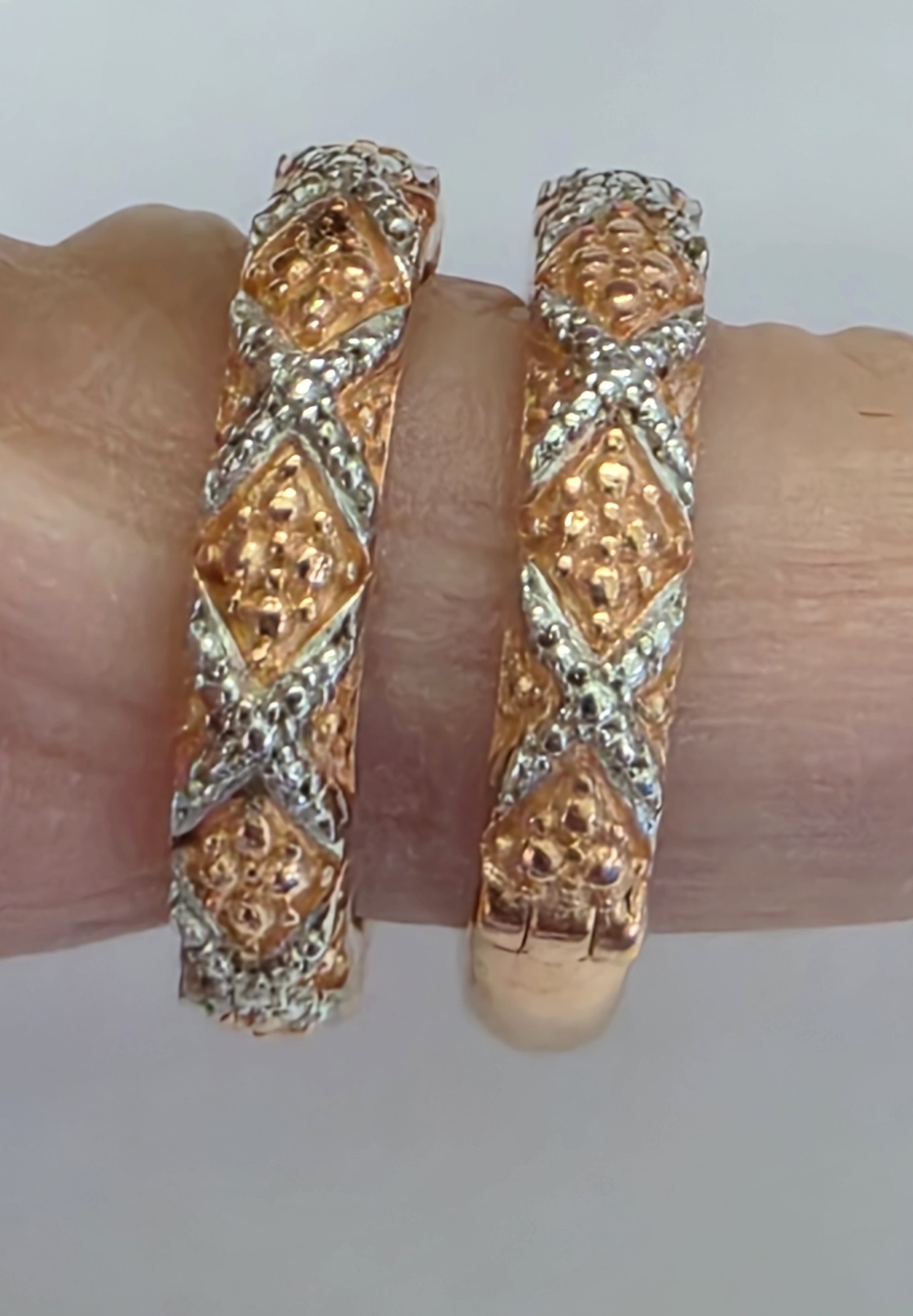 No Reserve Natural Diamond Hoop Earrings
