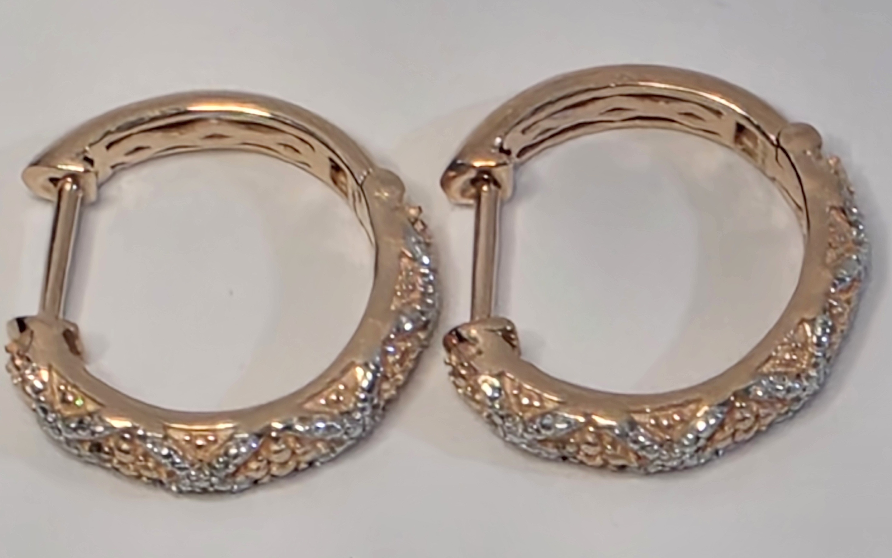 No Reserve Natural Diamond Hoop Earrings