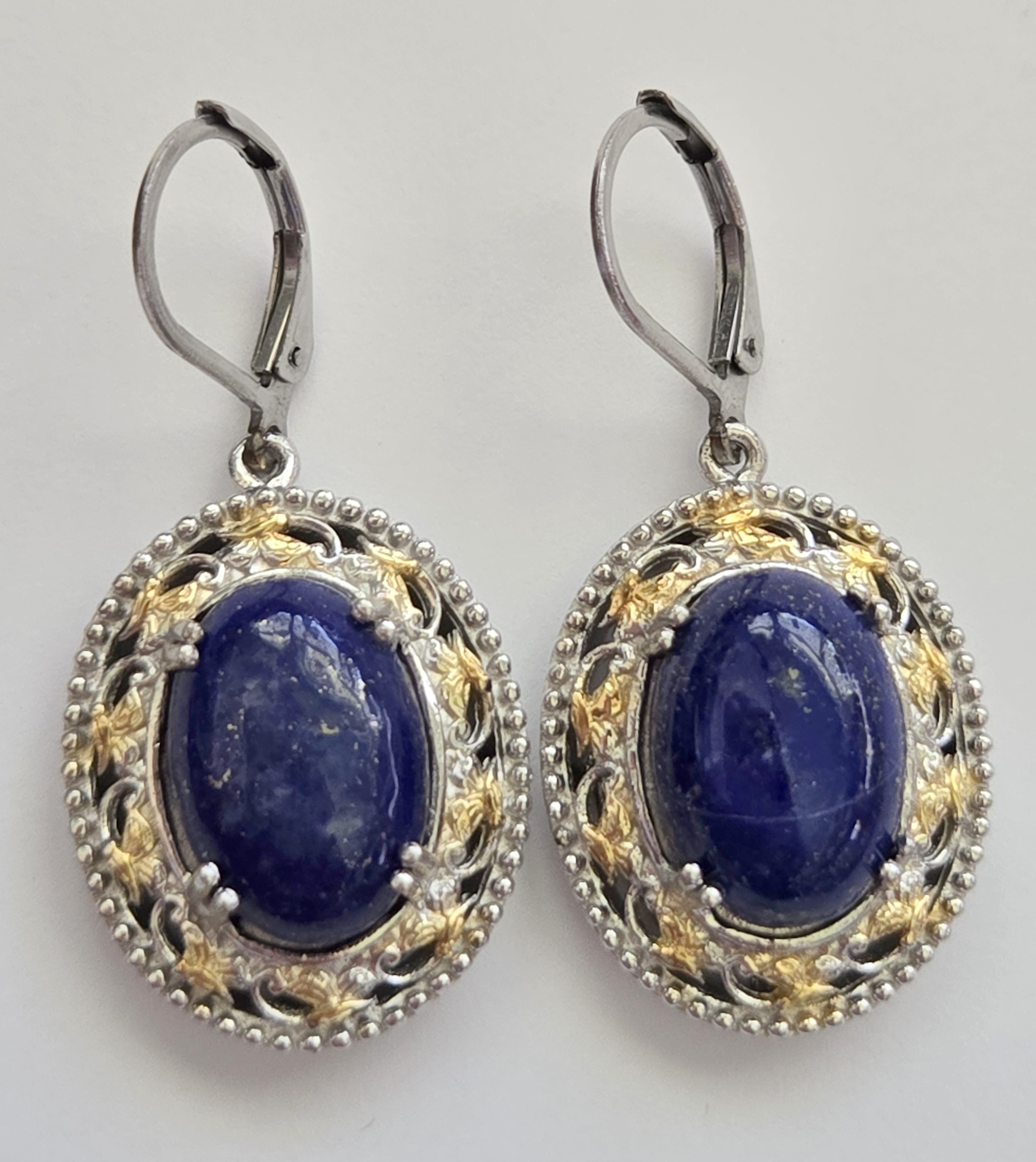 No Reserve Natural Lapis Lazuli Earrings