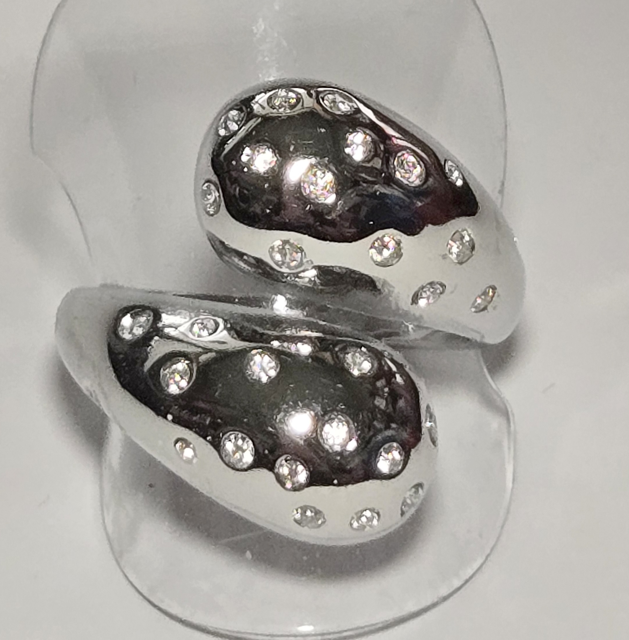 No Reserve Simulated Diamond Bypass Ring Size 7