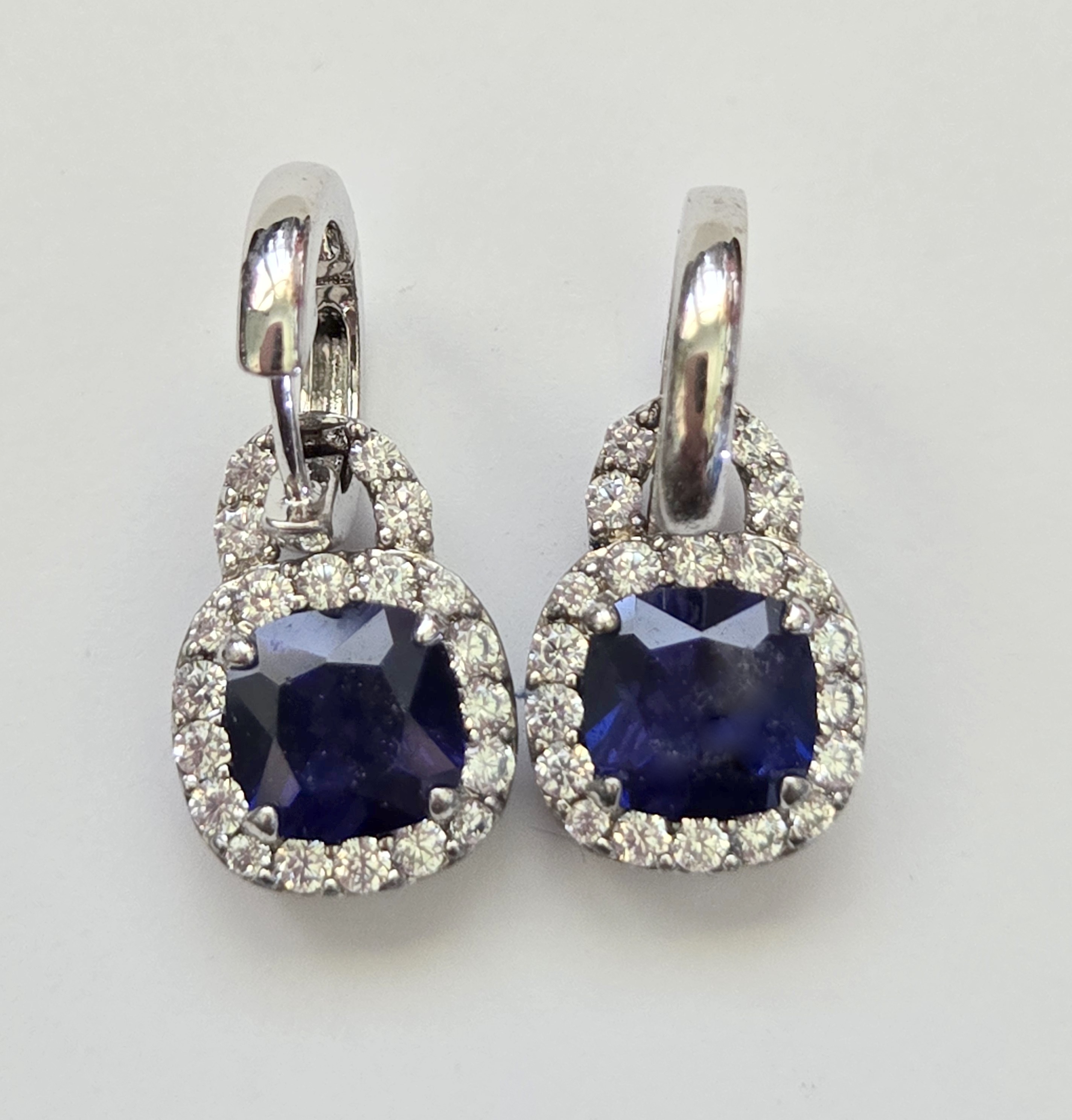 No Reserve Sapphire & Zircon Earrings