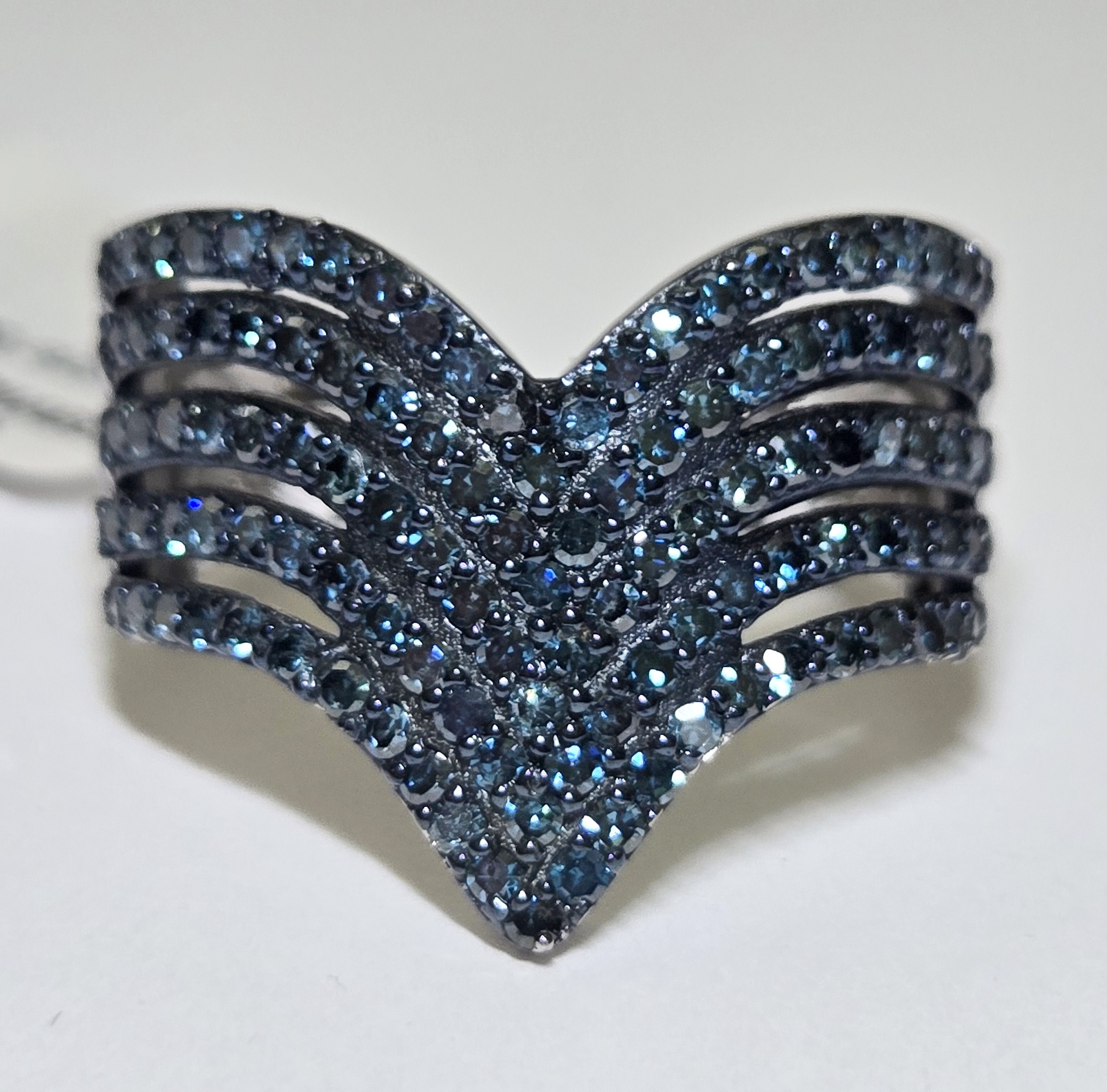 No Reserve 1.01 ct Natural Blue Diamond Ring Size 6
