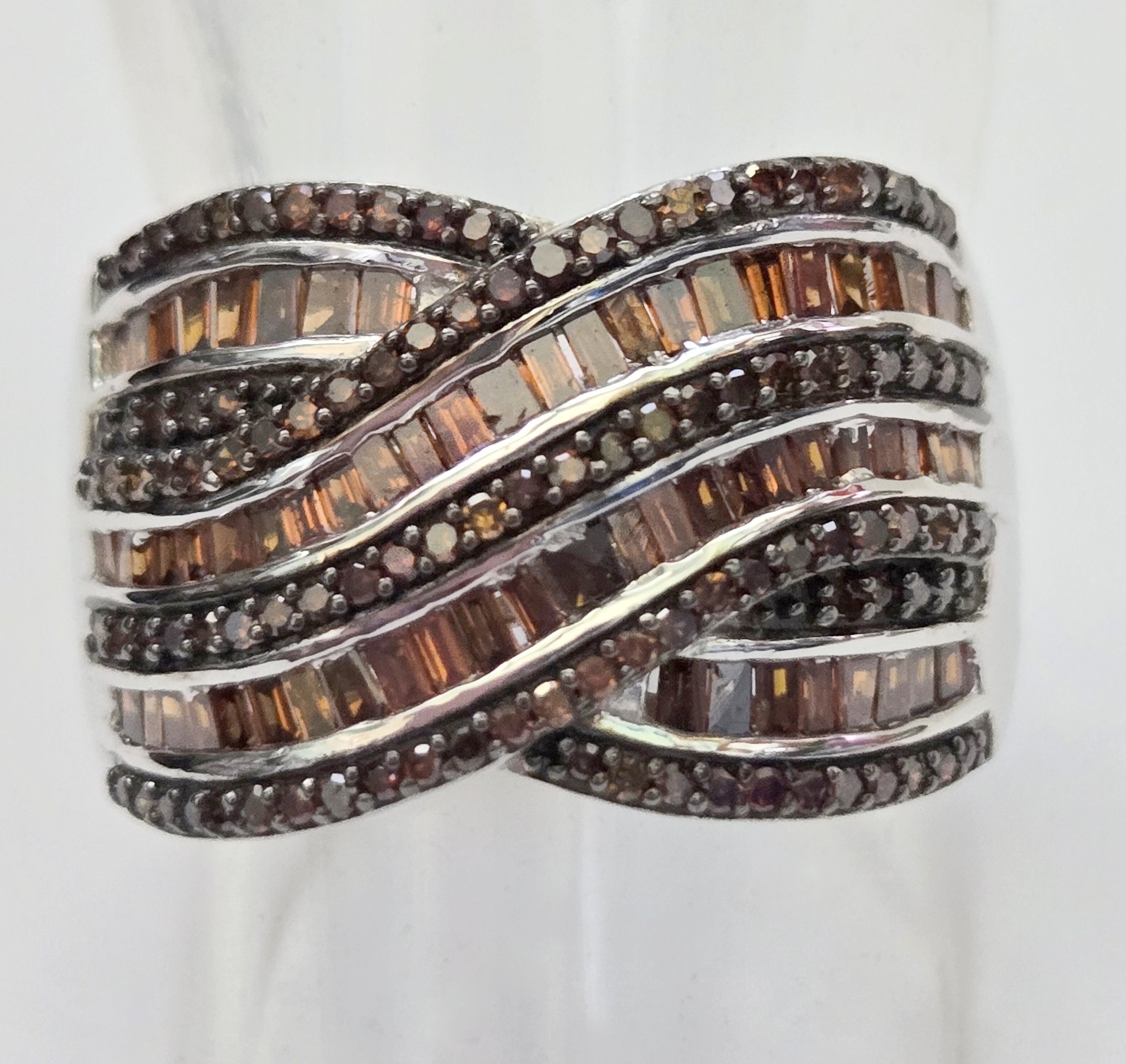 No Reserve 1.01 ct Natural Red Cognac Diamond Ring Size 11