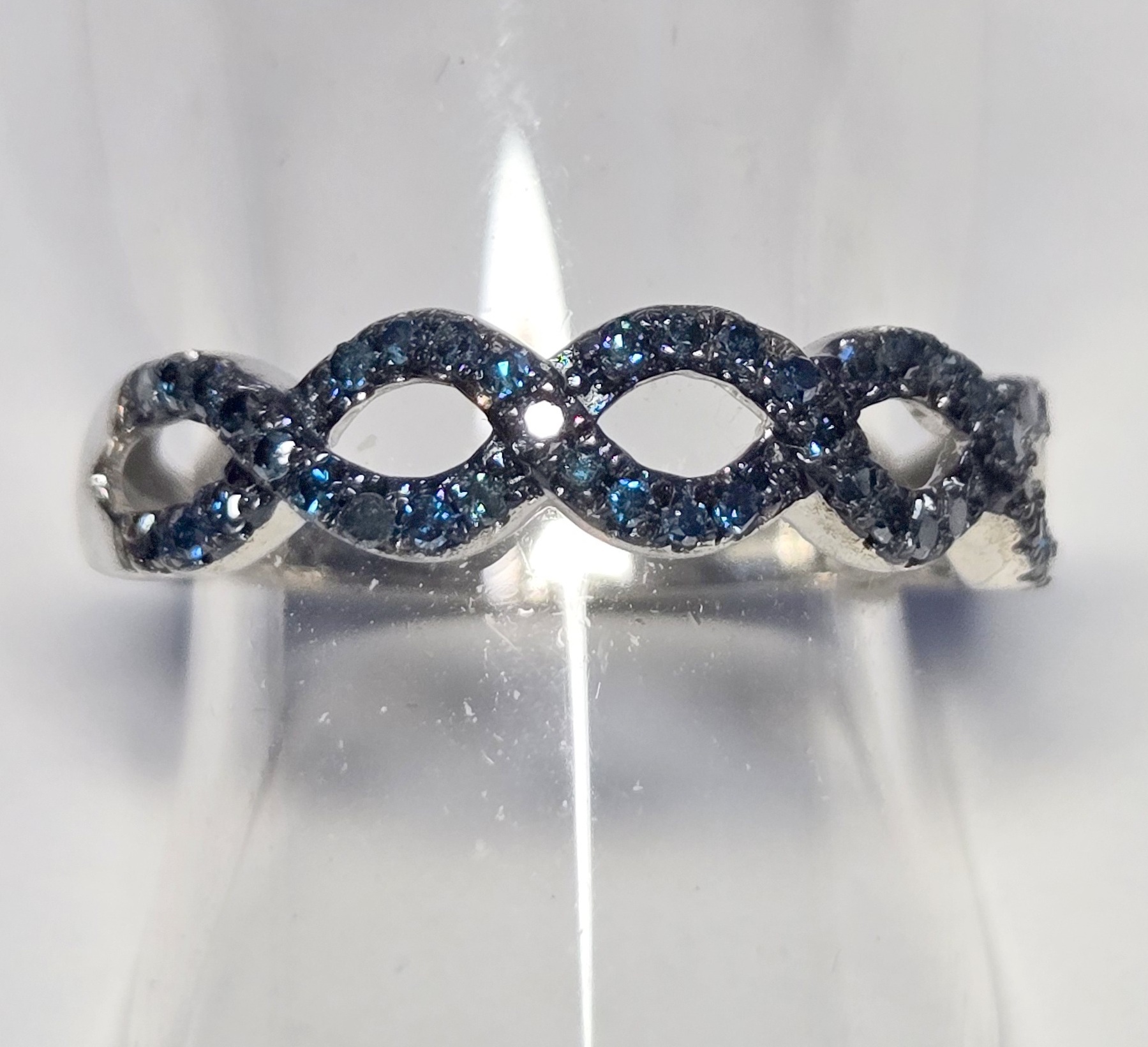 No Reserve .26 ct Natural  Blue Diamond Ring Size 6