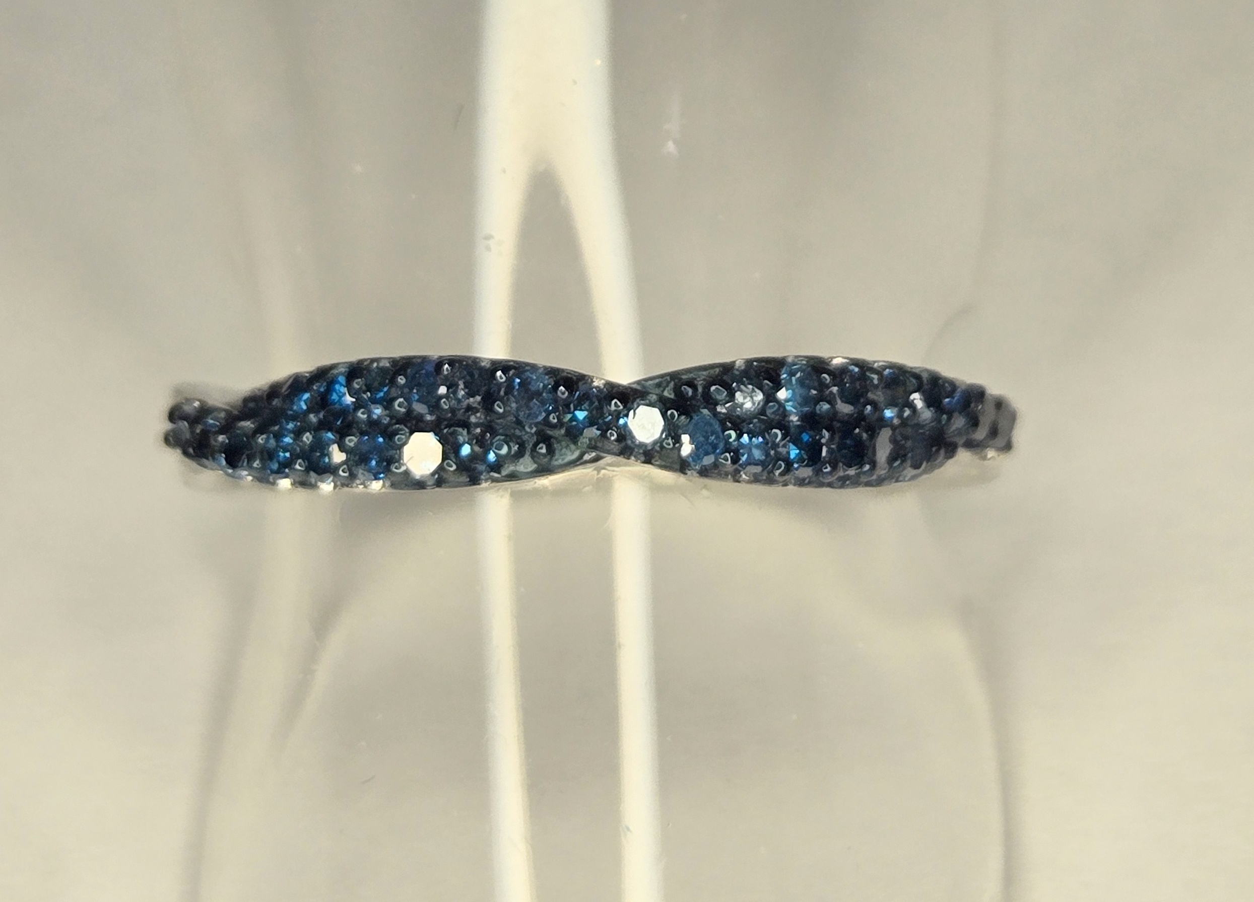 No Reserve .22 ct Natural  Blue Diamond Ring Size 6