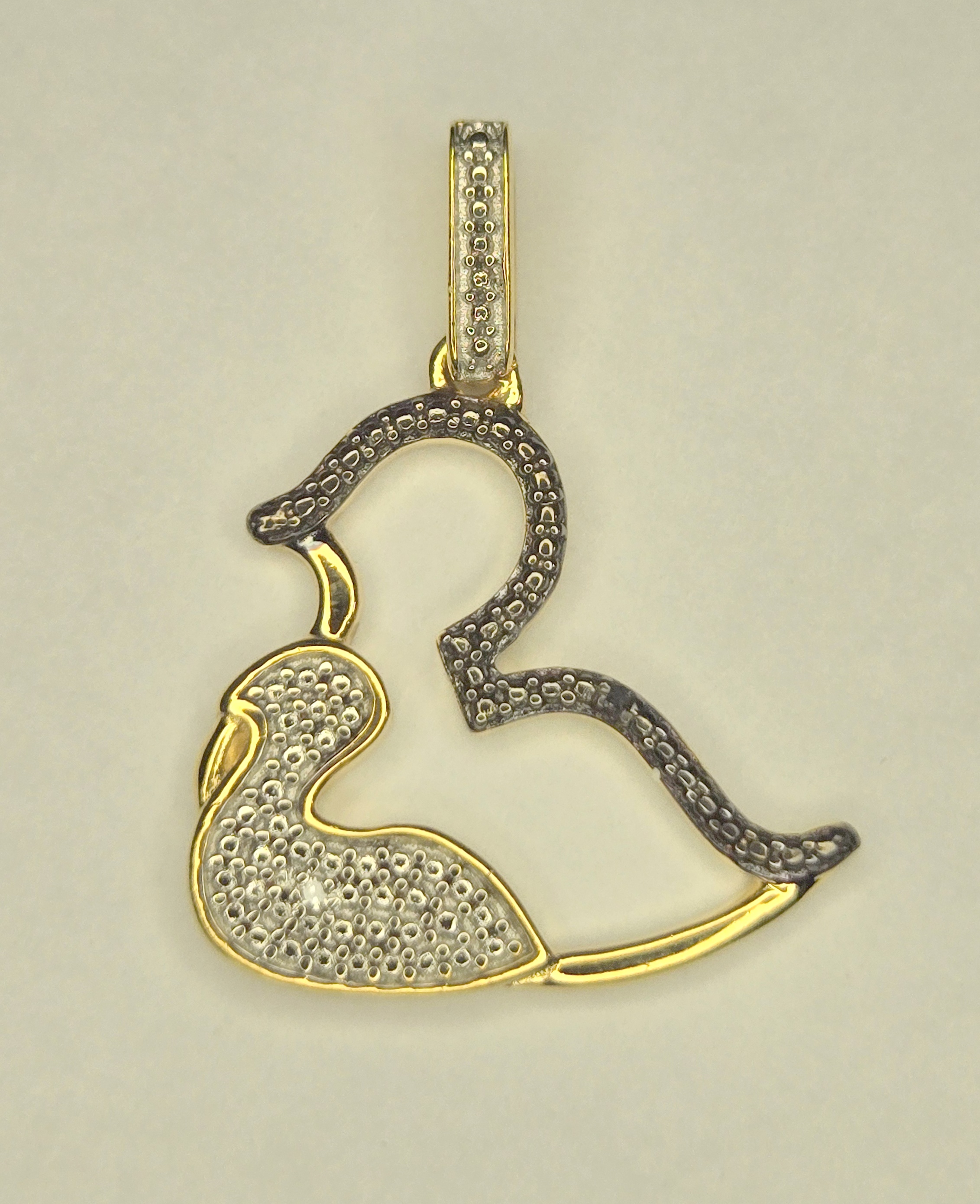 No Reserve Natural Black Diamond Duck Pendant