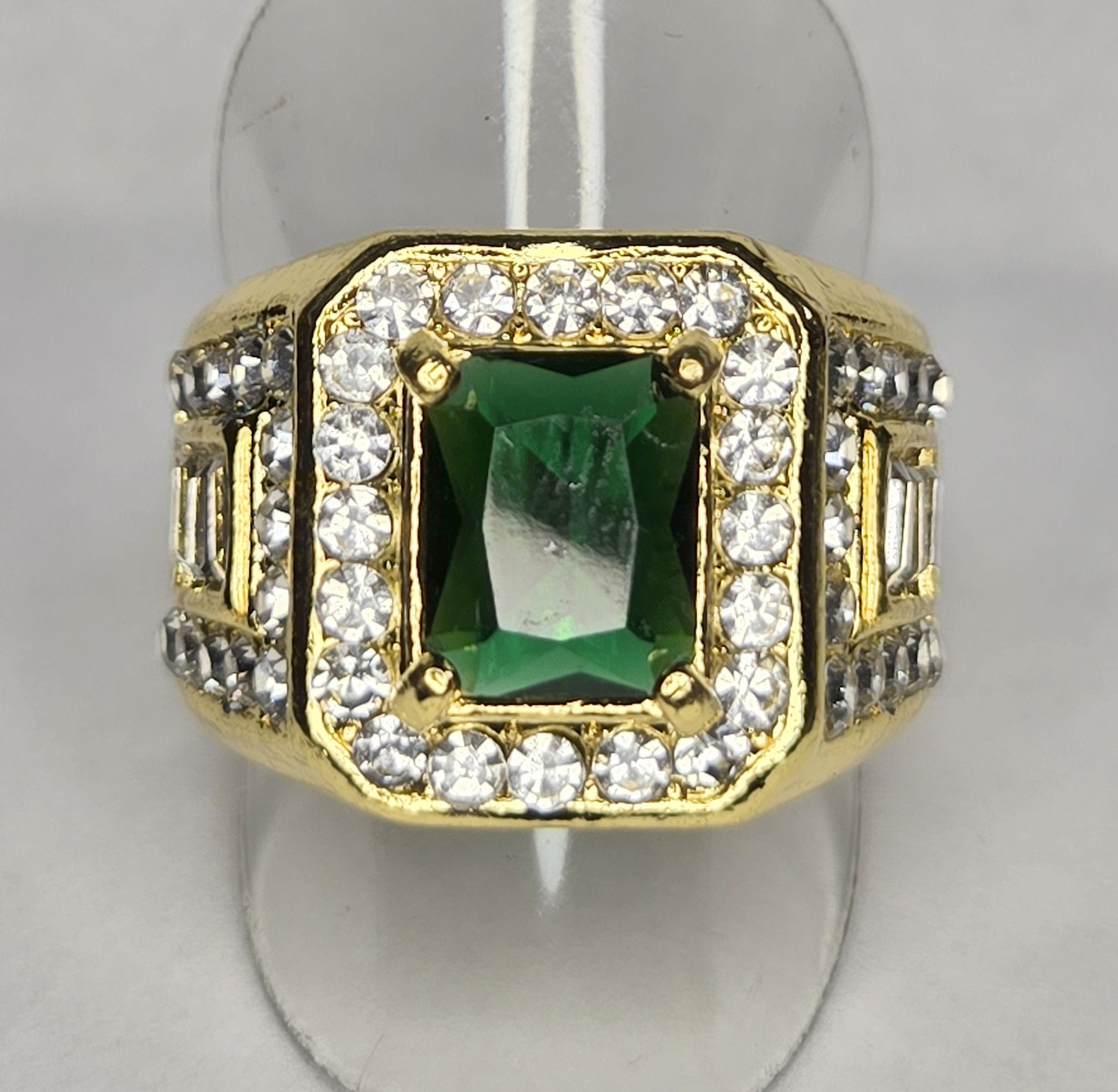 No Reserve Emerald & Zircon Ring Size 11
