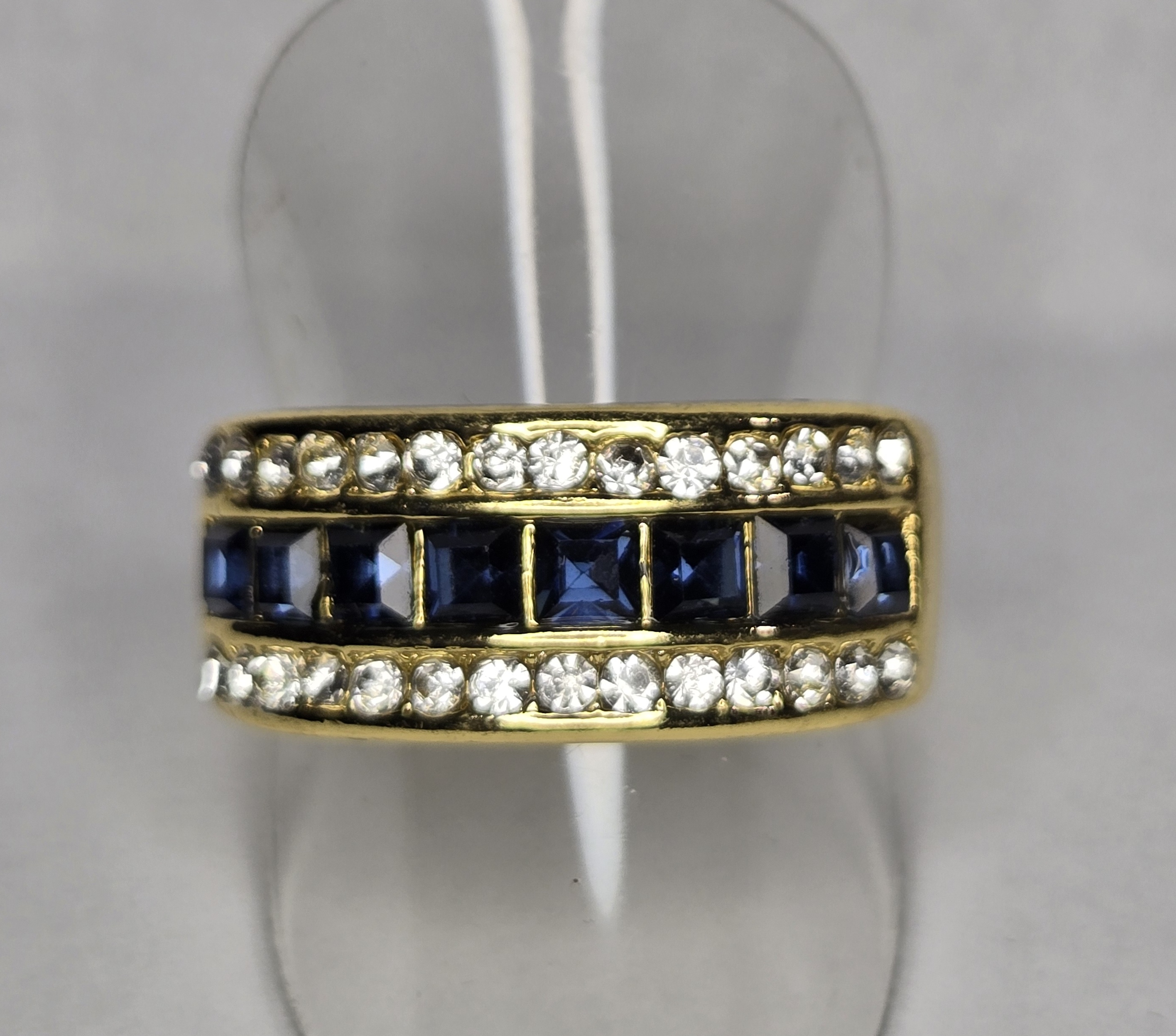 No Reserve Sapphire & Austrian Crystal Ring Size 9