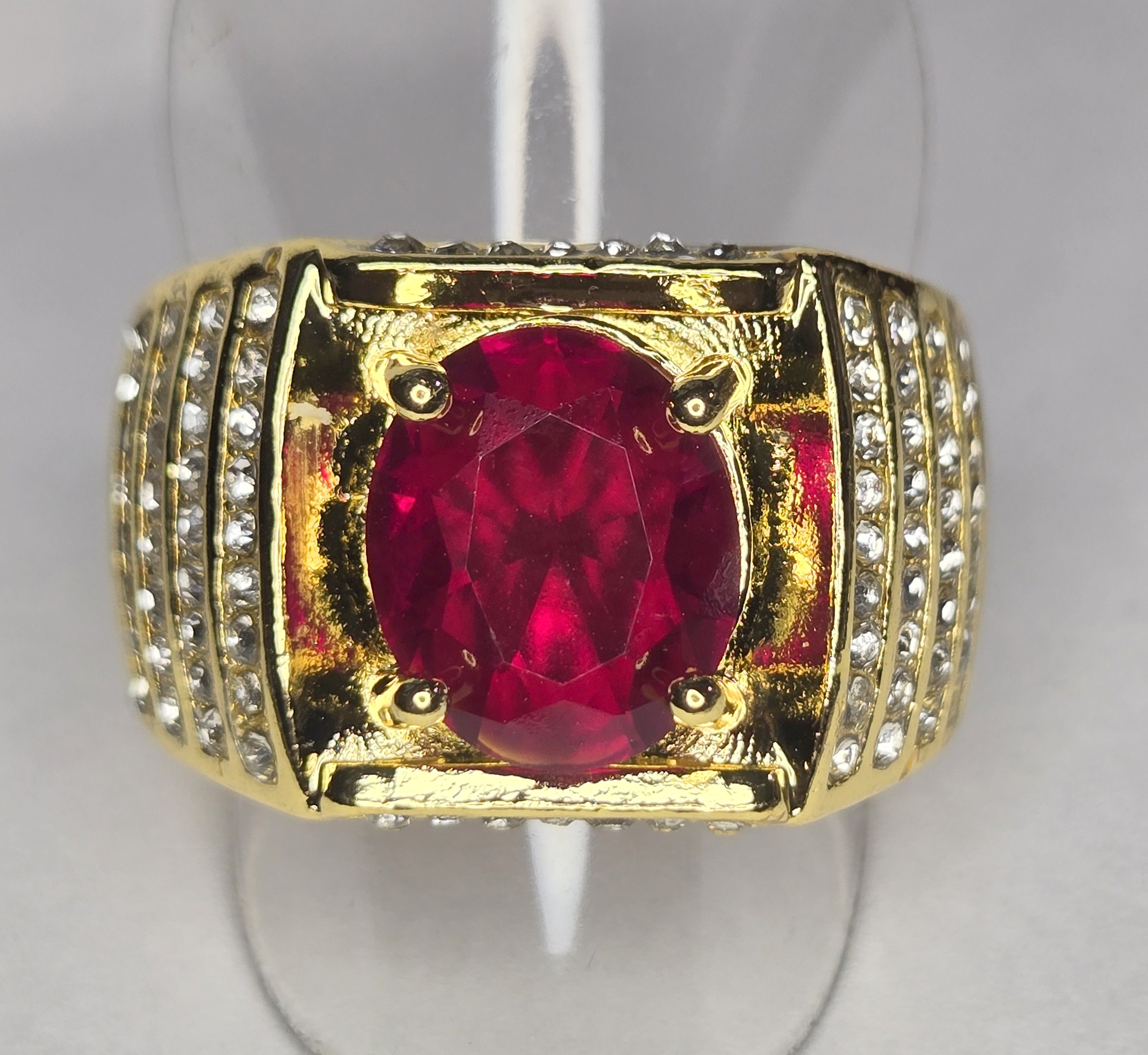 No Reserve Ruby & Zircon Ring Size 10