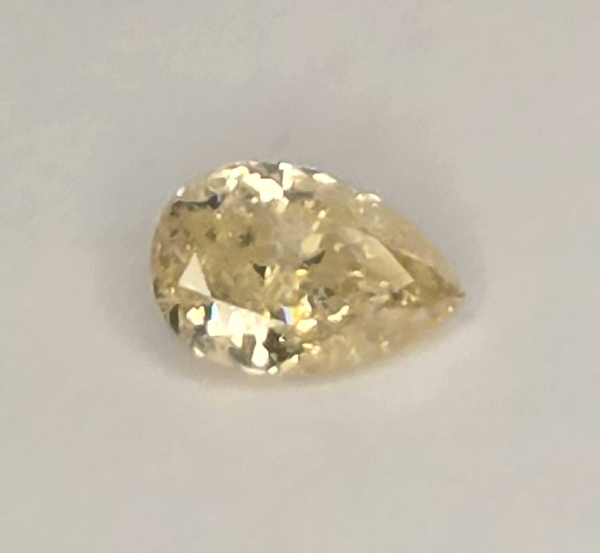No Reserve .42 ct Natural Yellow Diamond Pear Cut Loose Gemstone
