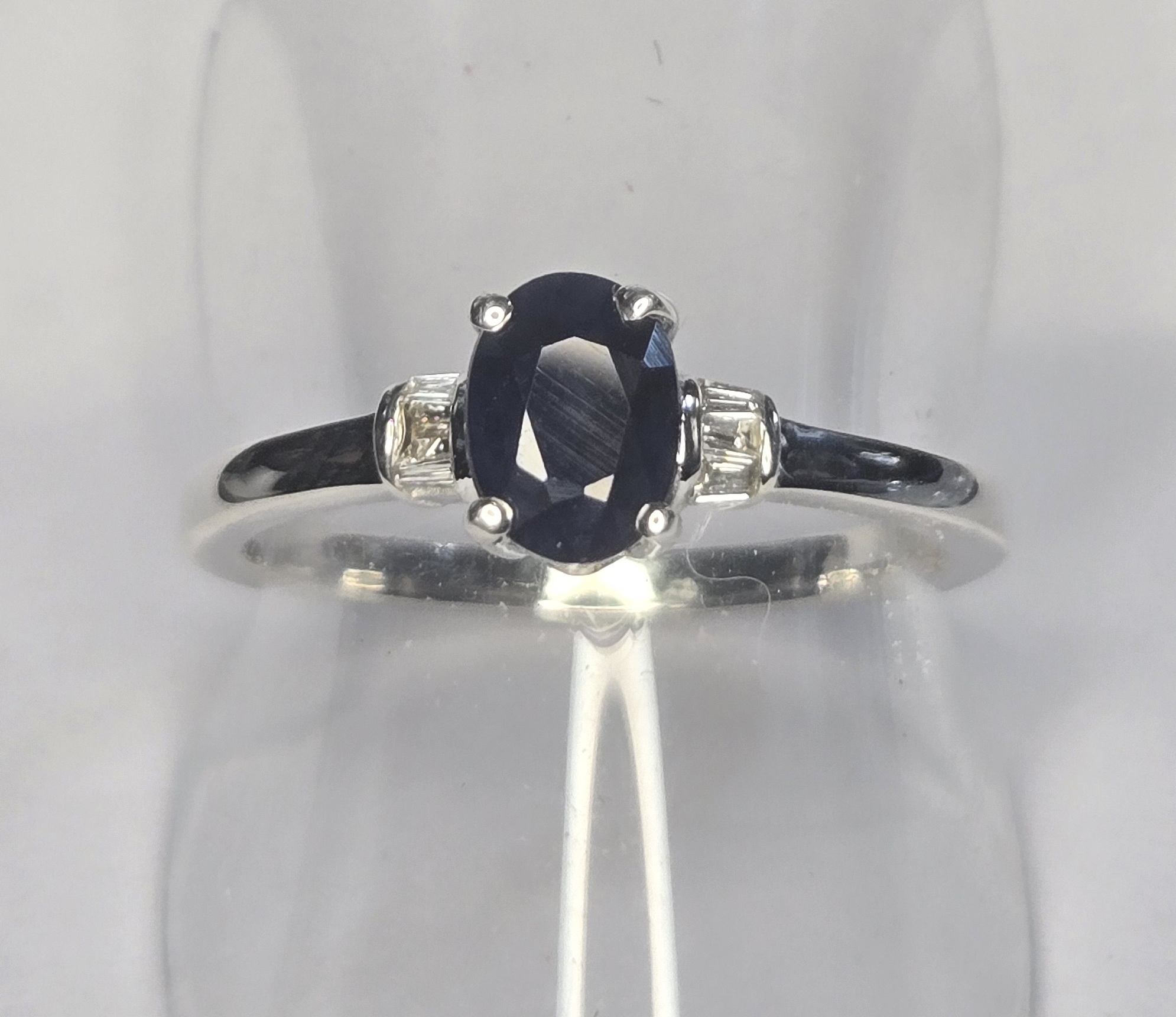 No Reserve Natural Sapphire & Diamond Ring Size 8