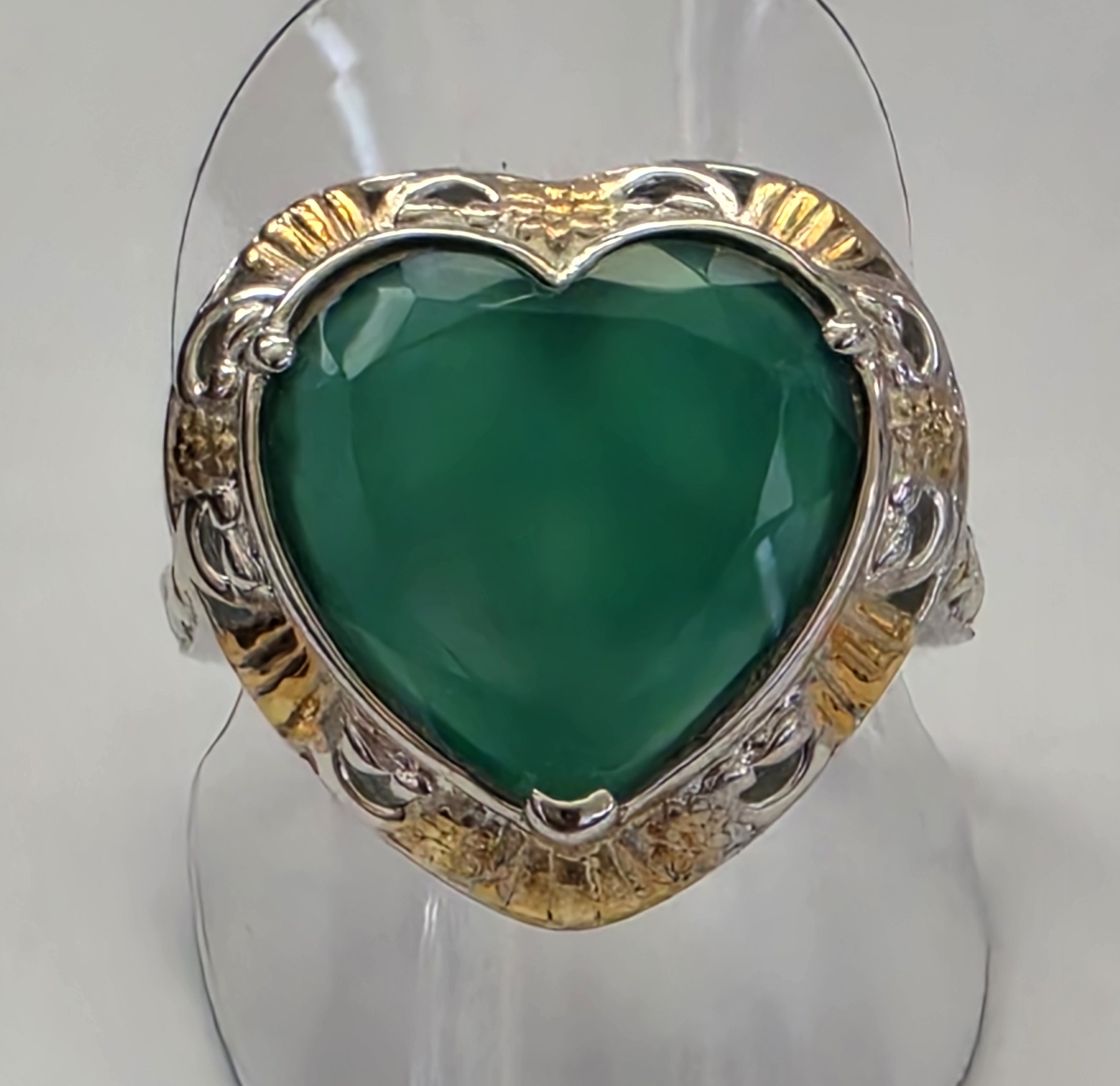 No Reserve Natural Verde Green Onyx Ring Size 9