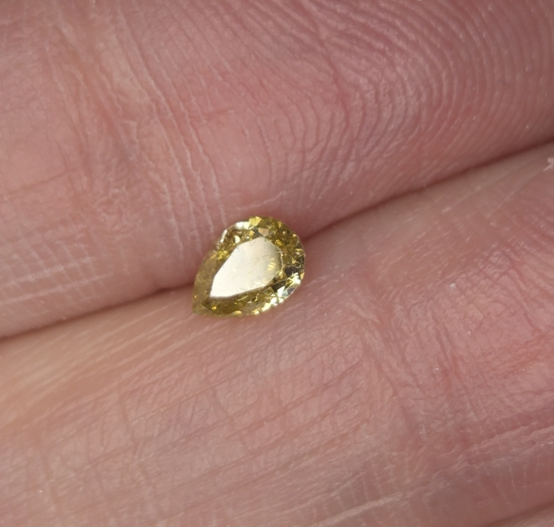 No Reserve .30 ct Natural Yellow Diamond Pear Cut Loose Gemstone