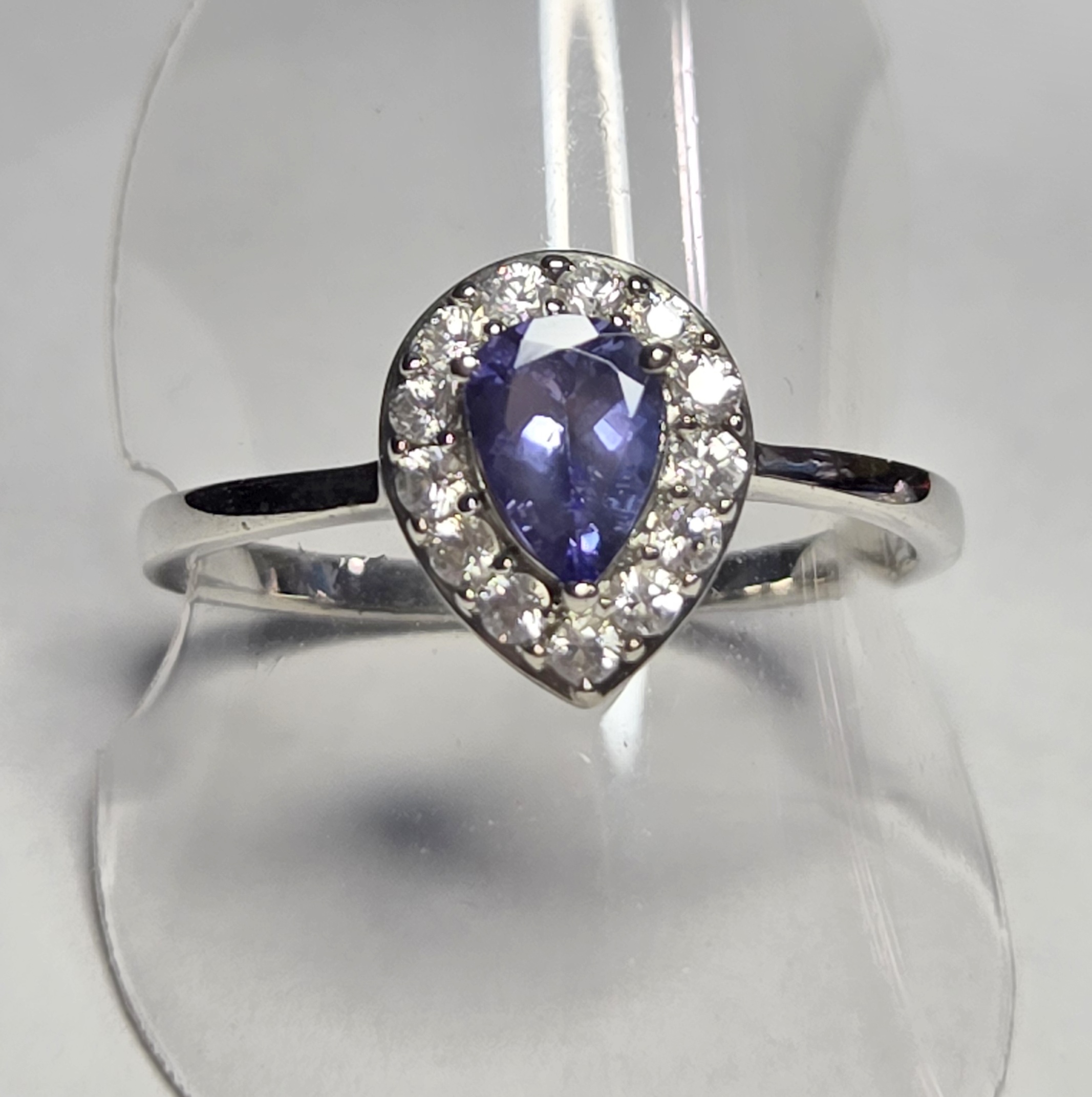 No Reserve Natural Tanzanite & Zircon Ring Size 10