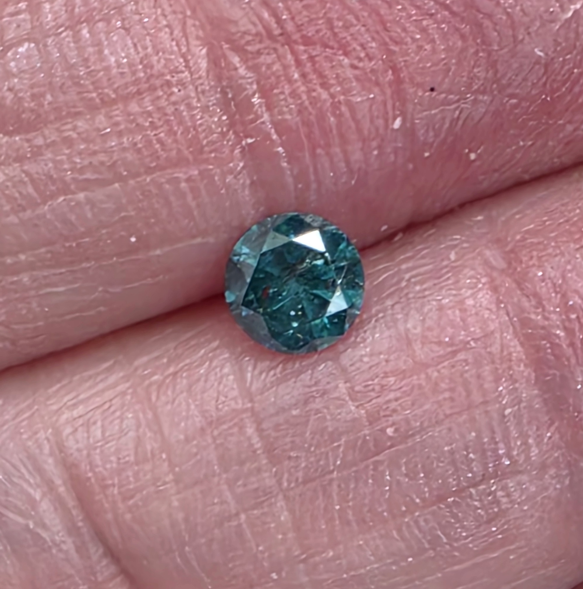 No Reserve .50 ct Natural Blue Diamond Round Cut Loose Gemstone