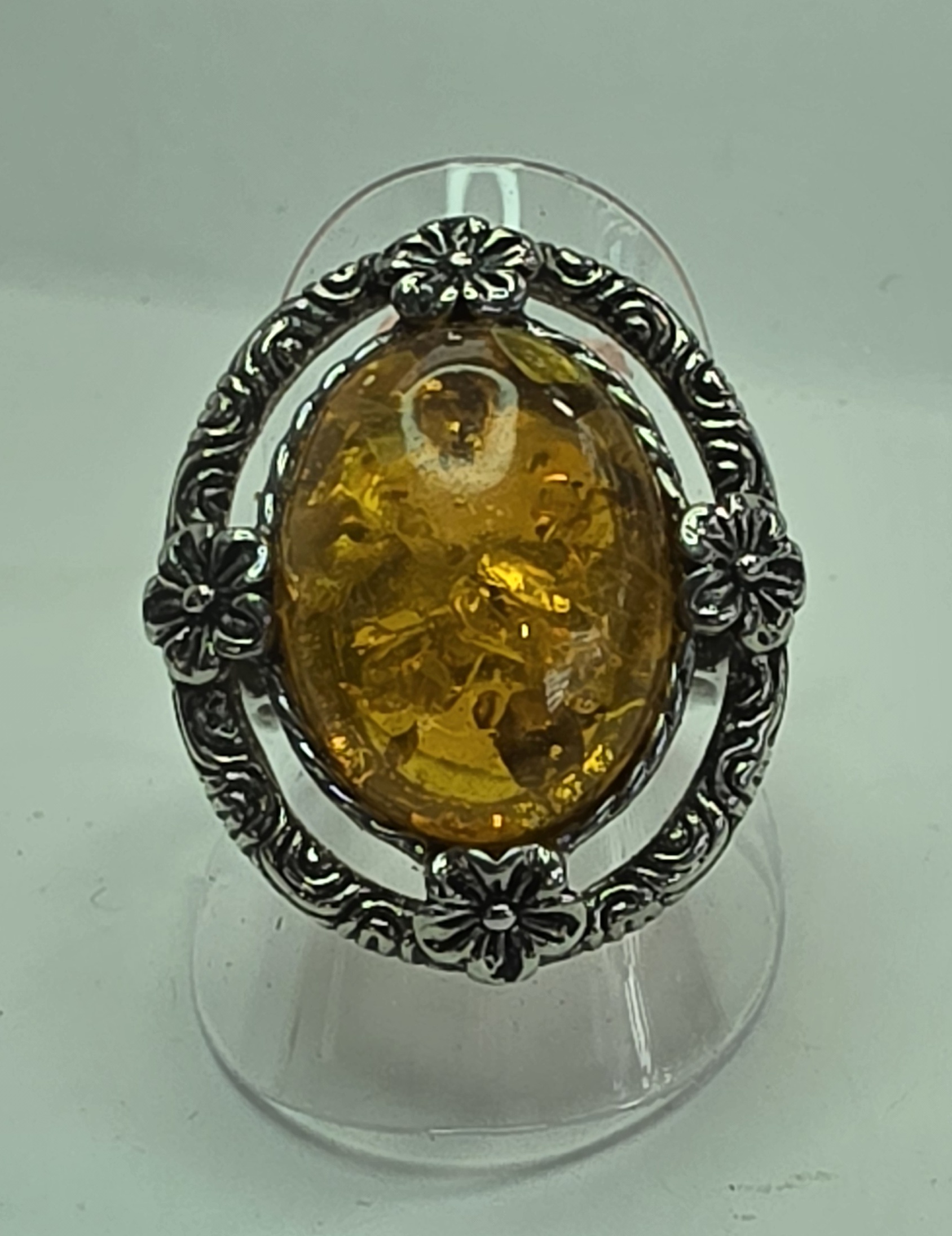 No Reserve  Amber Ring Size 8