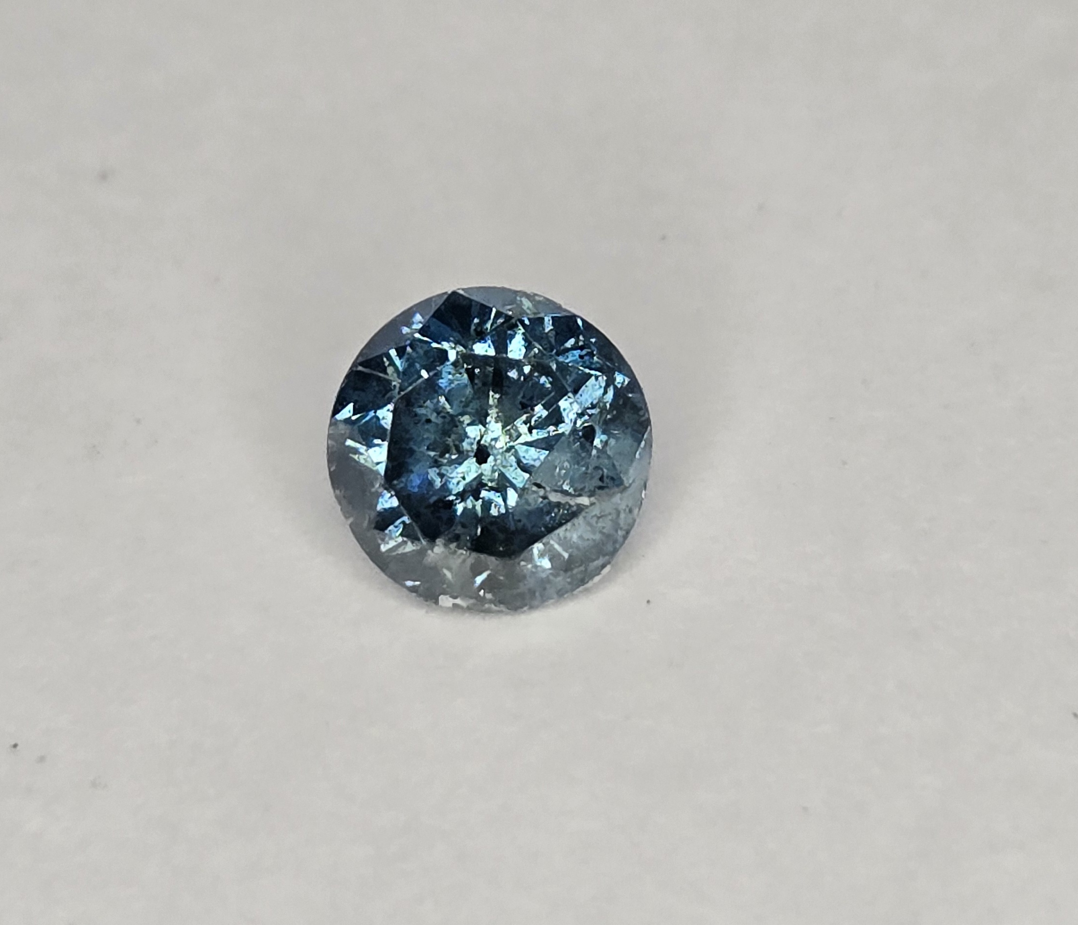 No Reserve .60 ct Natural Blue Diamond Round Cut Loose Gemstone ksi2