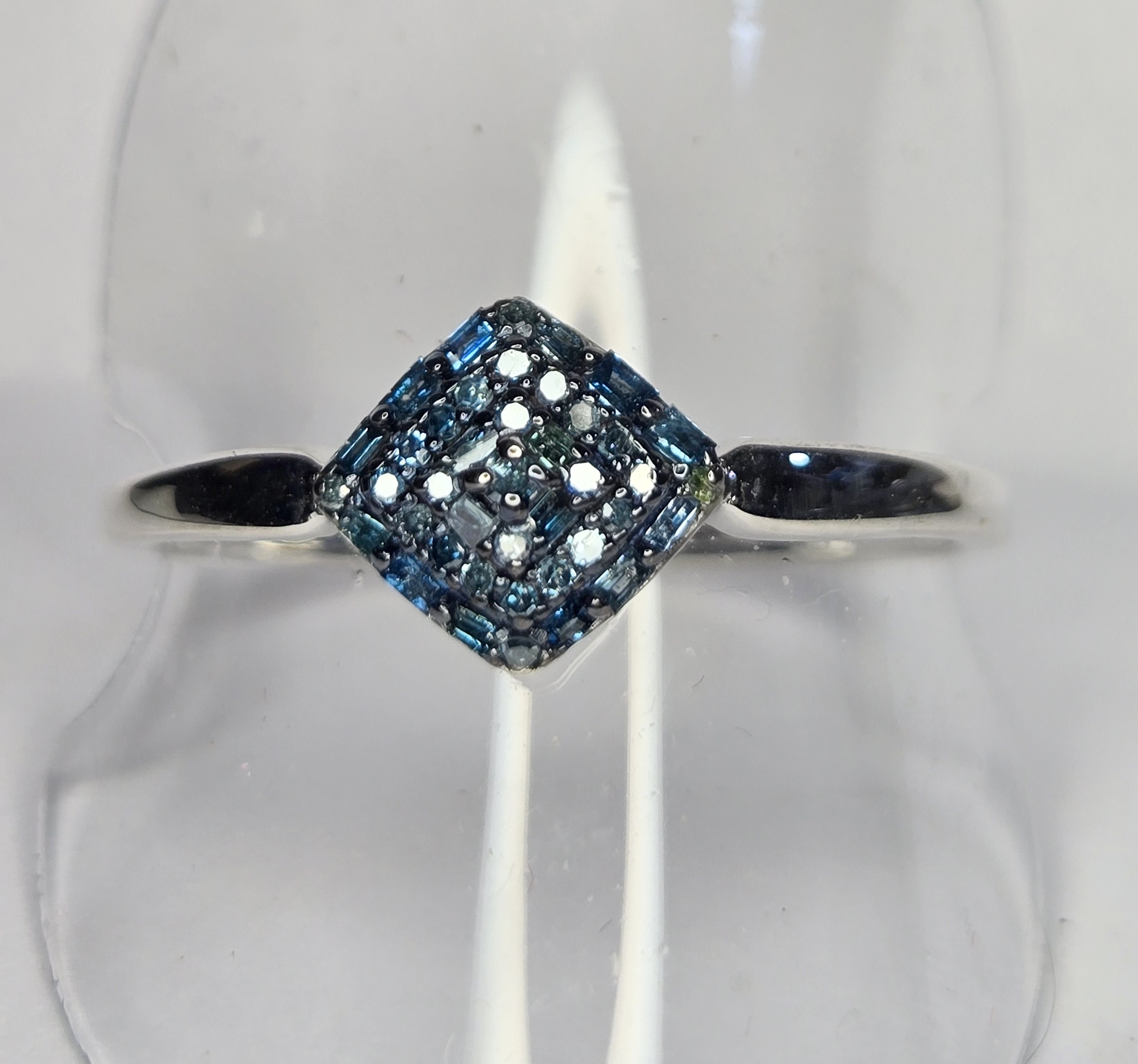 No Reserve .26 ct Natural Blue Diamond Ring Size 11