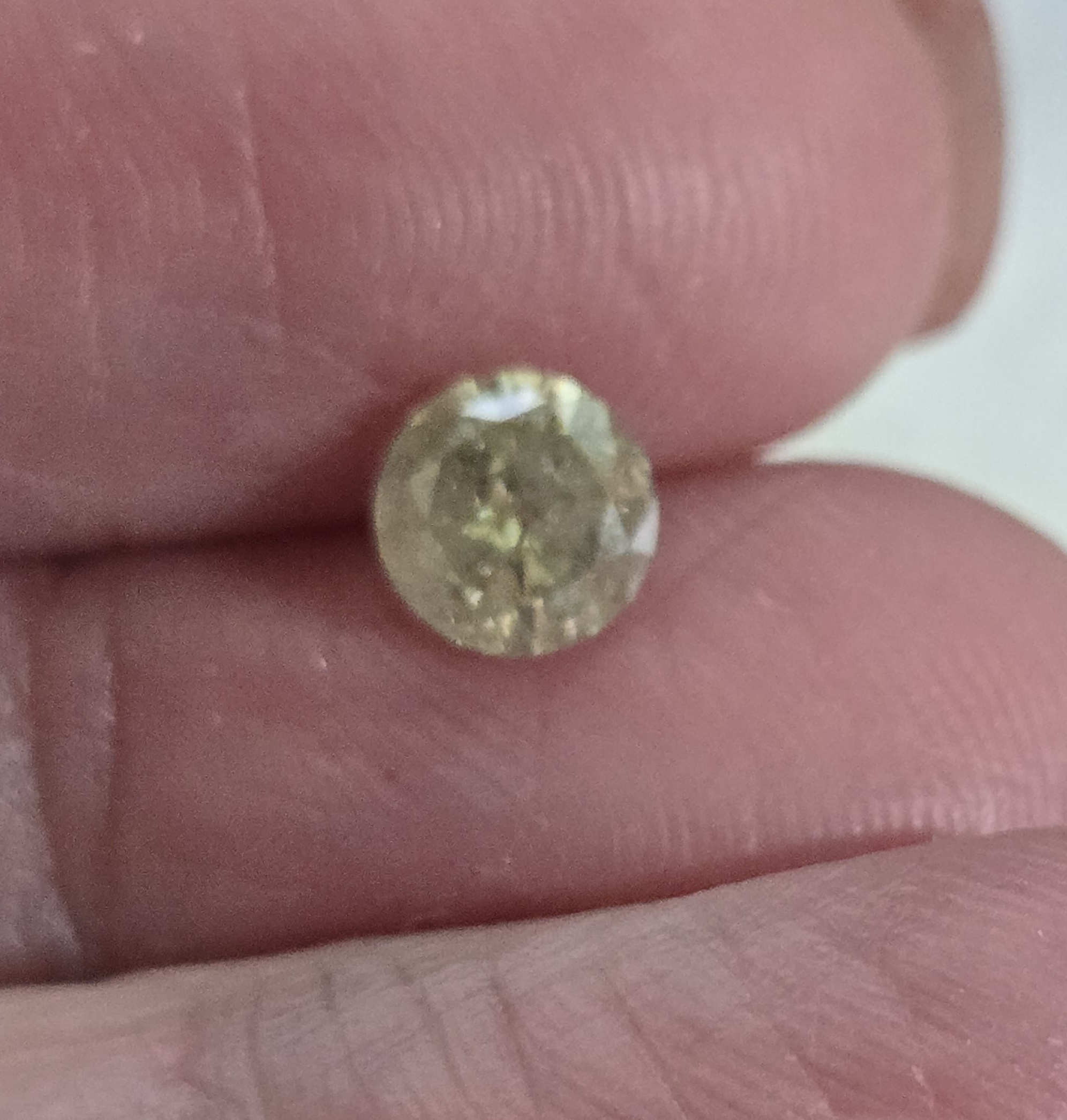 No Reserve  .65 Ct Natural Yellow Diamond Round Cut Loose Gemstone