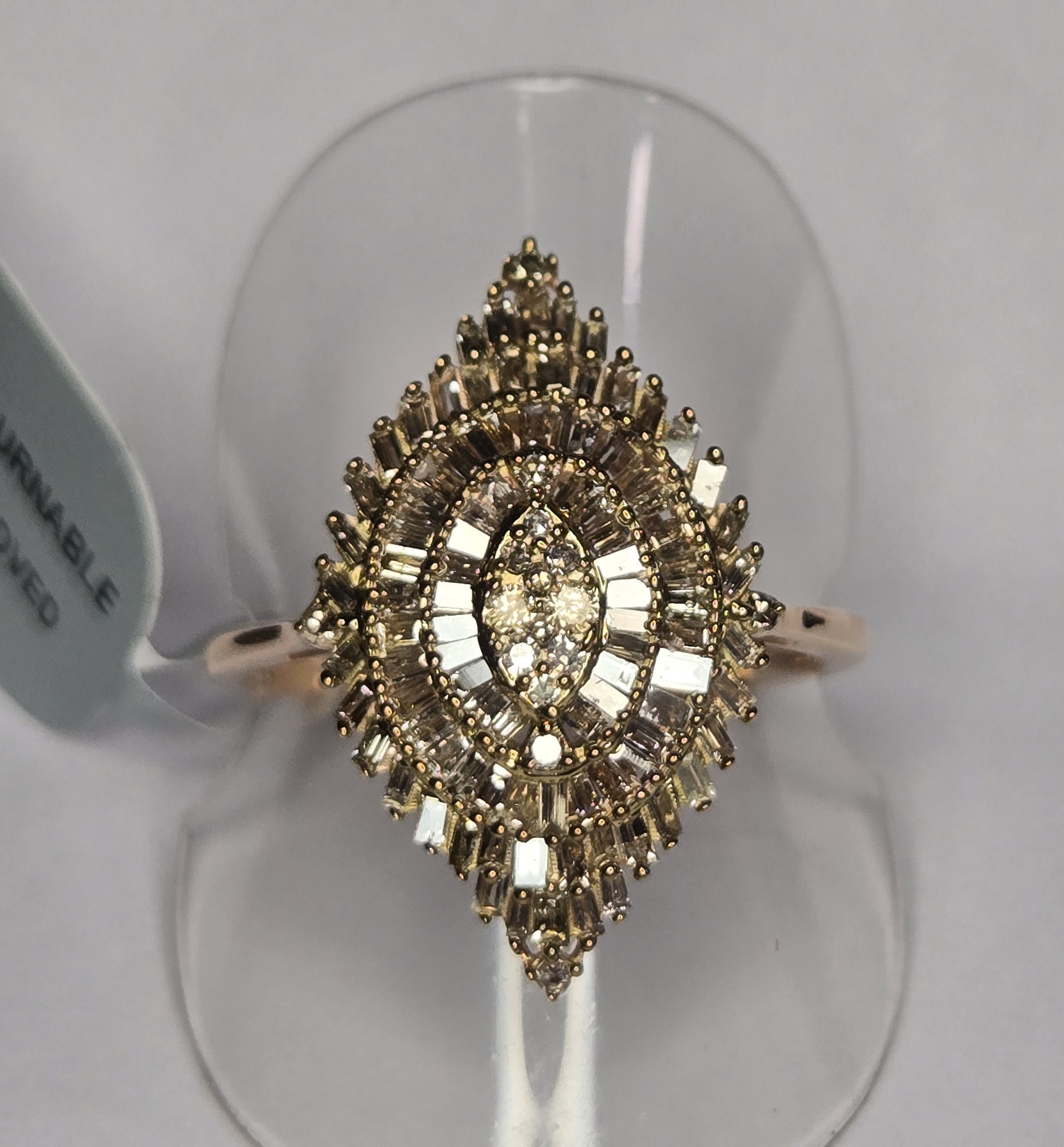 No Reserve  1.01 ct Natural Champagne Diamond Ring Size 9