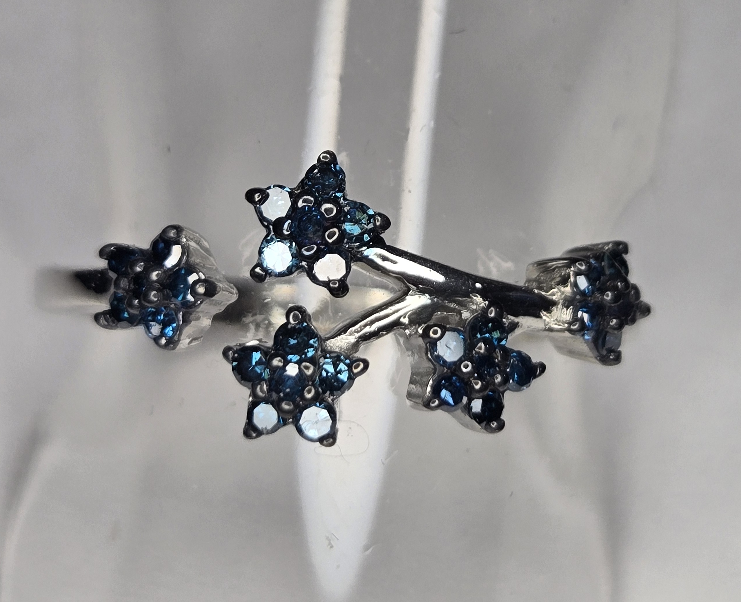 NO RESERVE .25 ct Natural Blue Diamond Ring Size 8