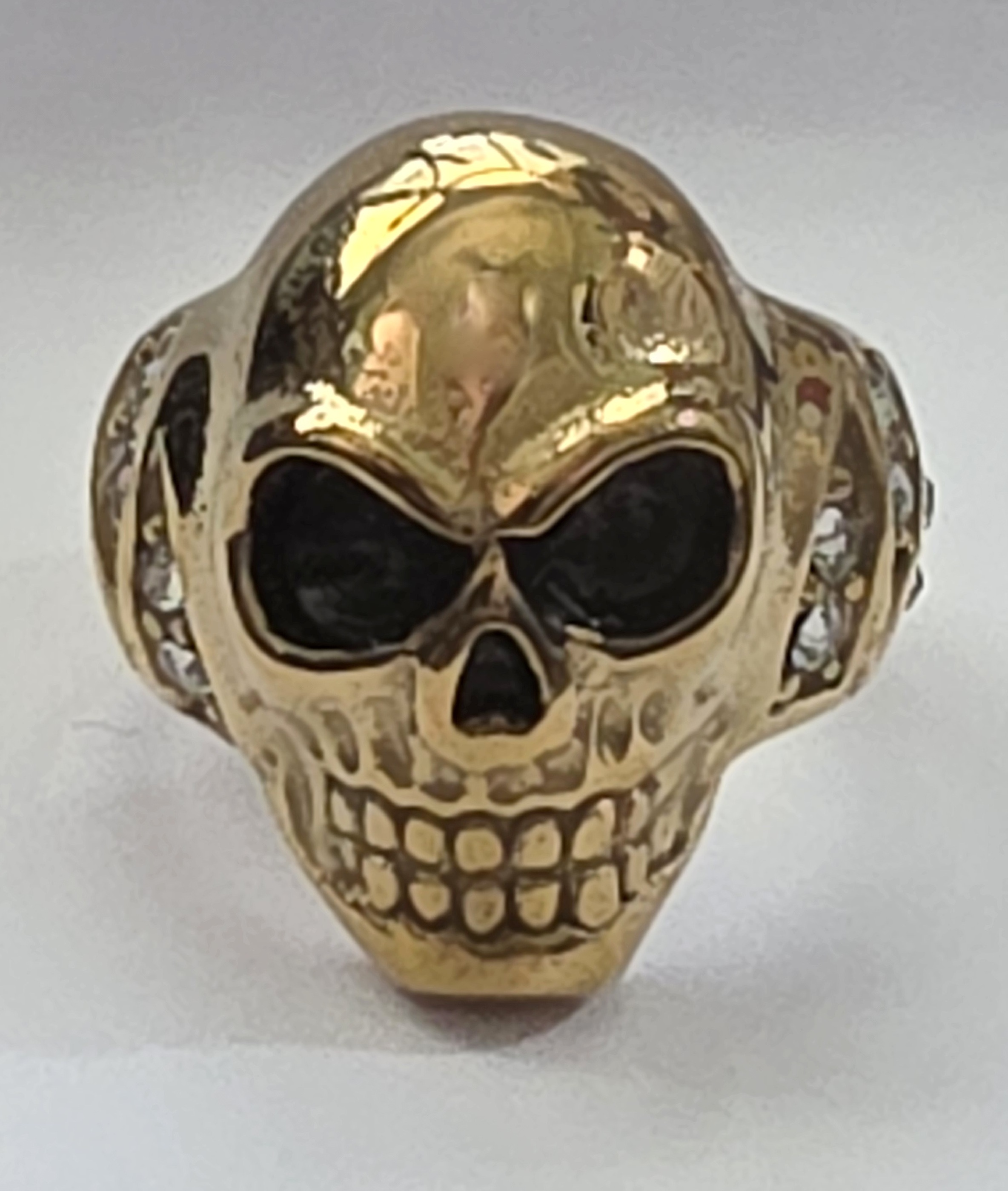 No Reserve Simulated Diamond Skull Ring Size 7