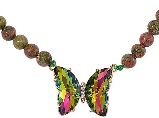 No Reserve Rainbow Mystic Quartz Unakite Necklace