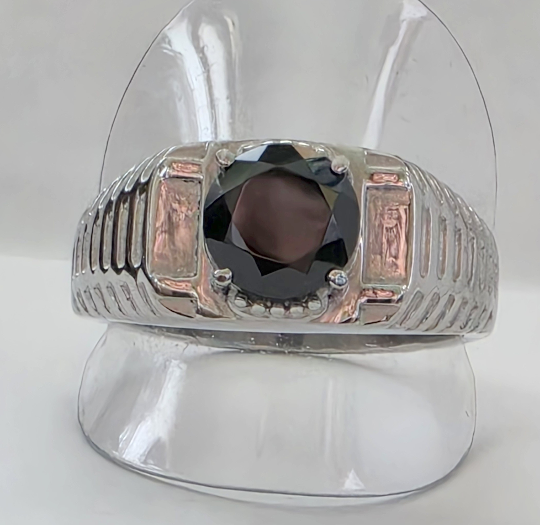 No Reserve Natural Black Spinel Ring Size 13