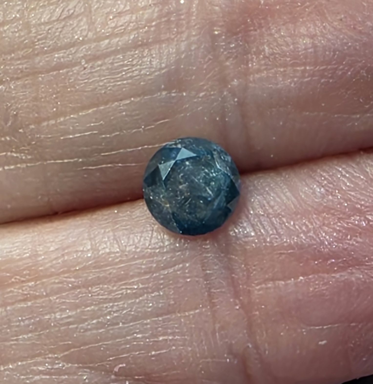 No Reserve .65 ct Natural Blue Diamond Round Cut Loose Gemstone
