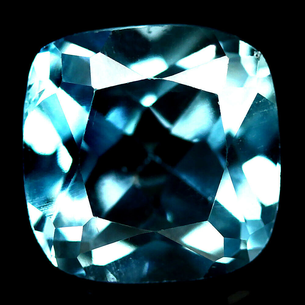 No Reserve Natural Blue Topaz Cushion Cut Loose Gemstone