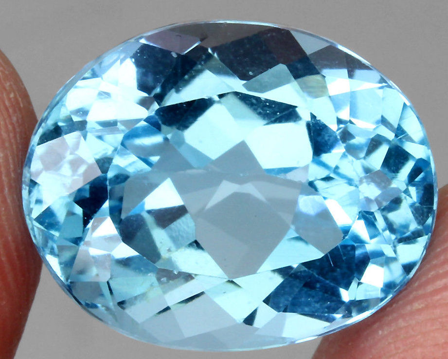 No Reserve VVS Natural Blue Topaz Oval Cut Loose Gemstone