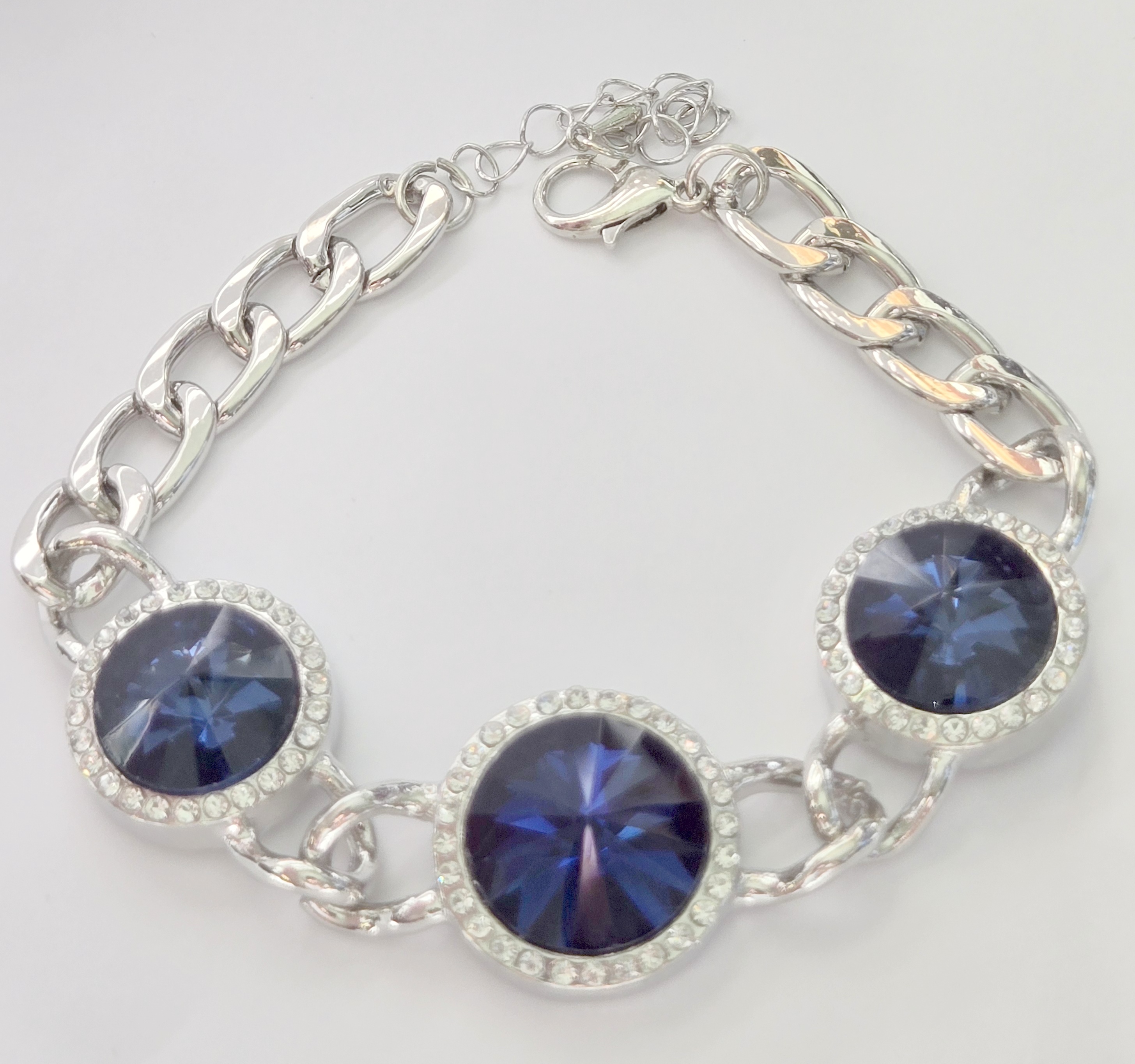 No Reserve Sapphire & Austrian Crystal Bracelet