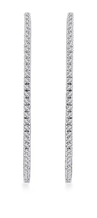No Reserve 1.32 ct Natural Diamond Inside Out Hoop Earrings
