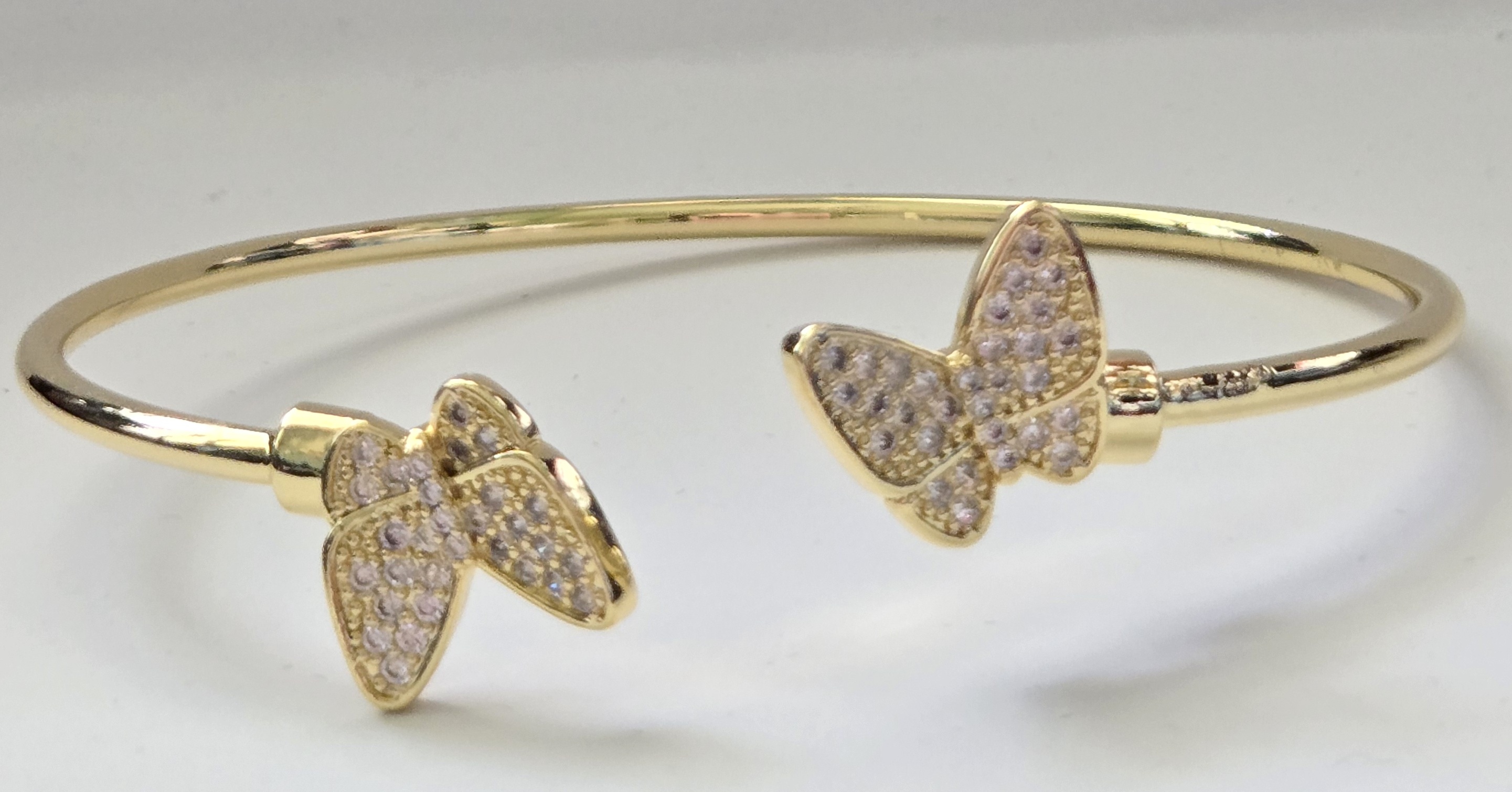 No Resrve Simulated Diamond Butterfly Cuff  Bracelet