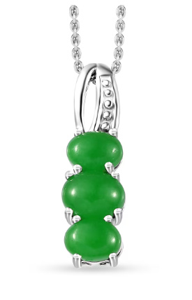 No Reserve Natural Jade Pendant & Chain Necklace