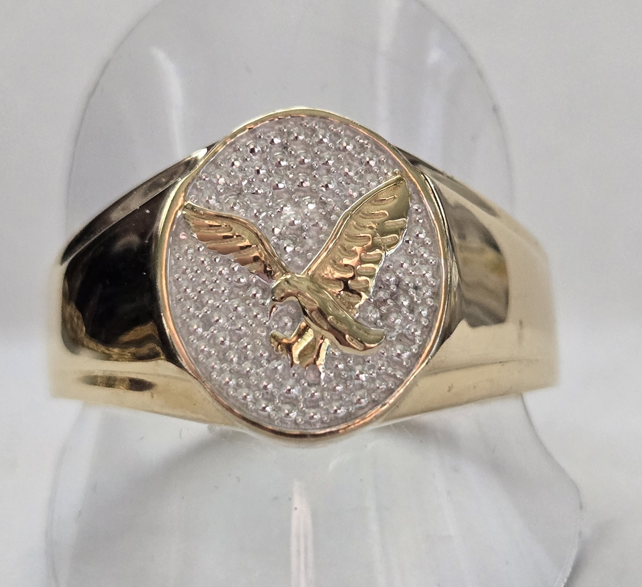 No Reserve Natural Diamond Eagle Ring Size 14