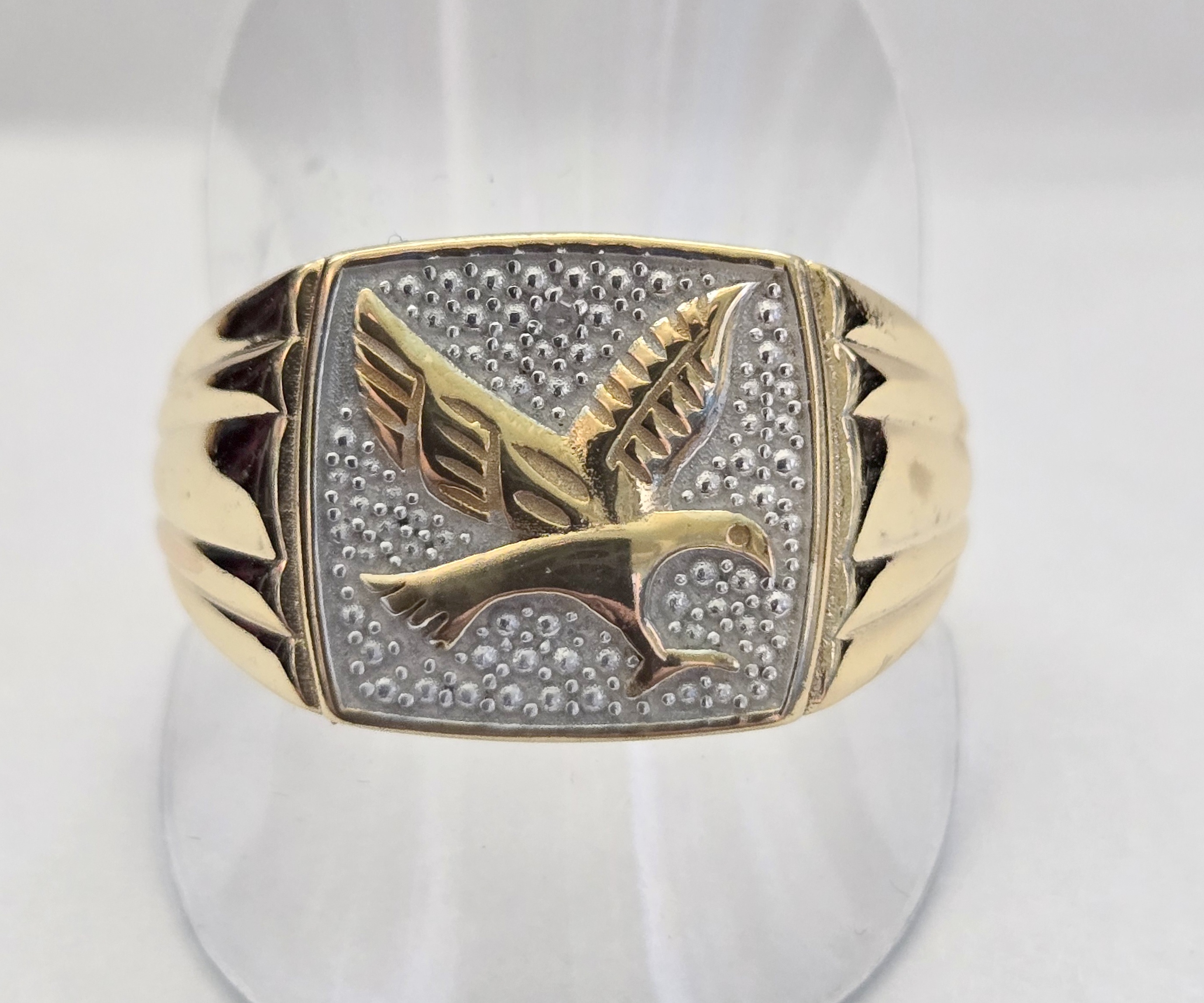 No Reserve Natural Diamond Eagle Ring Size 10