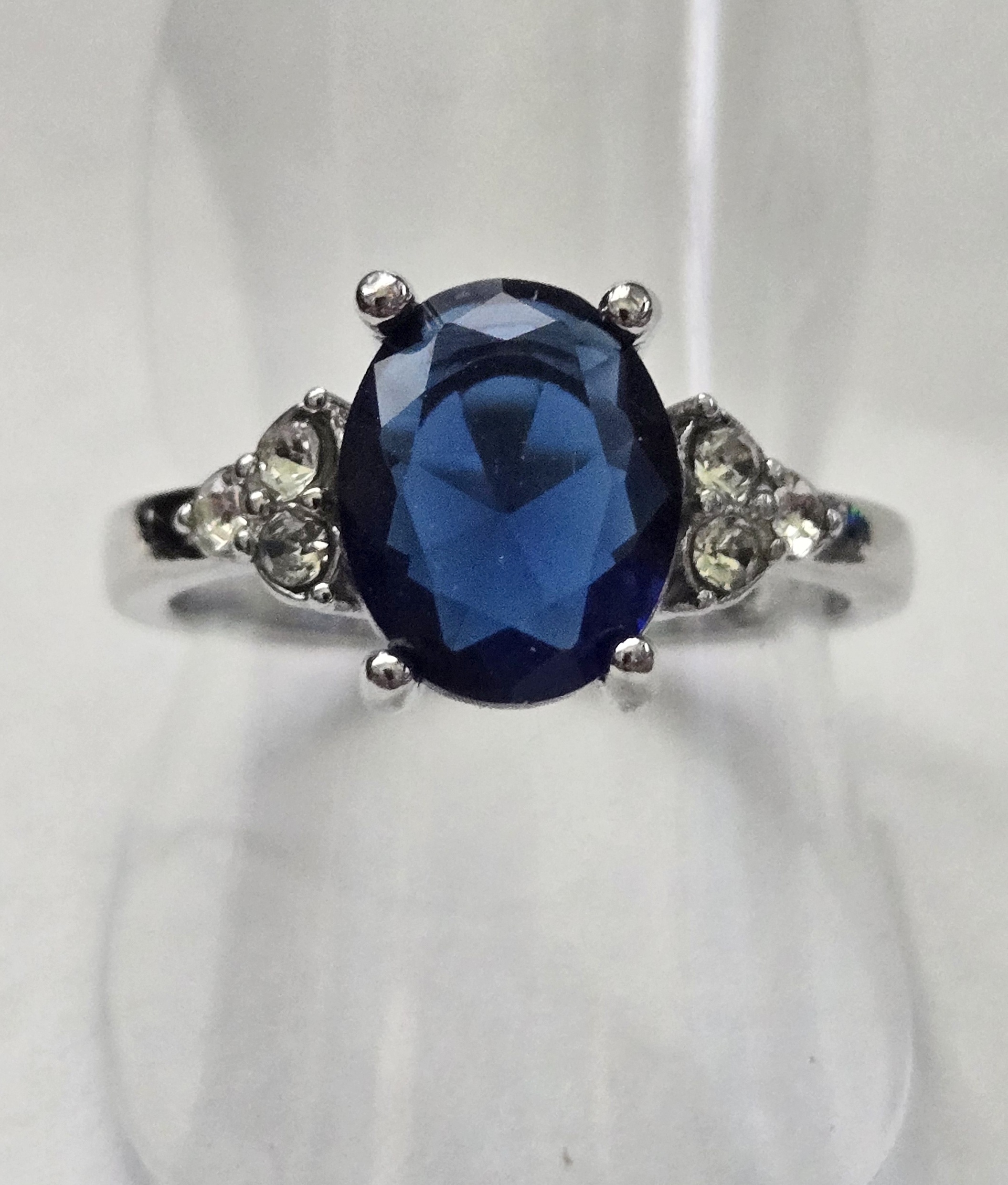 No Reserve Sapphire & Zircon Ring Size 9