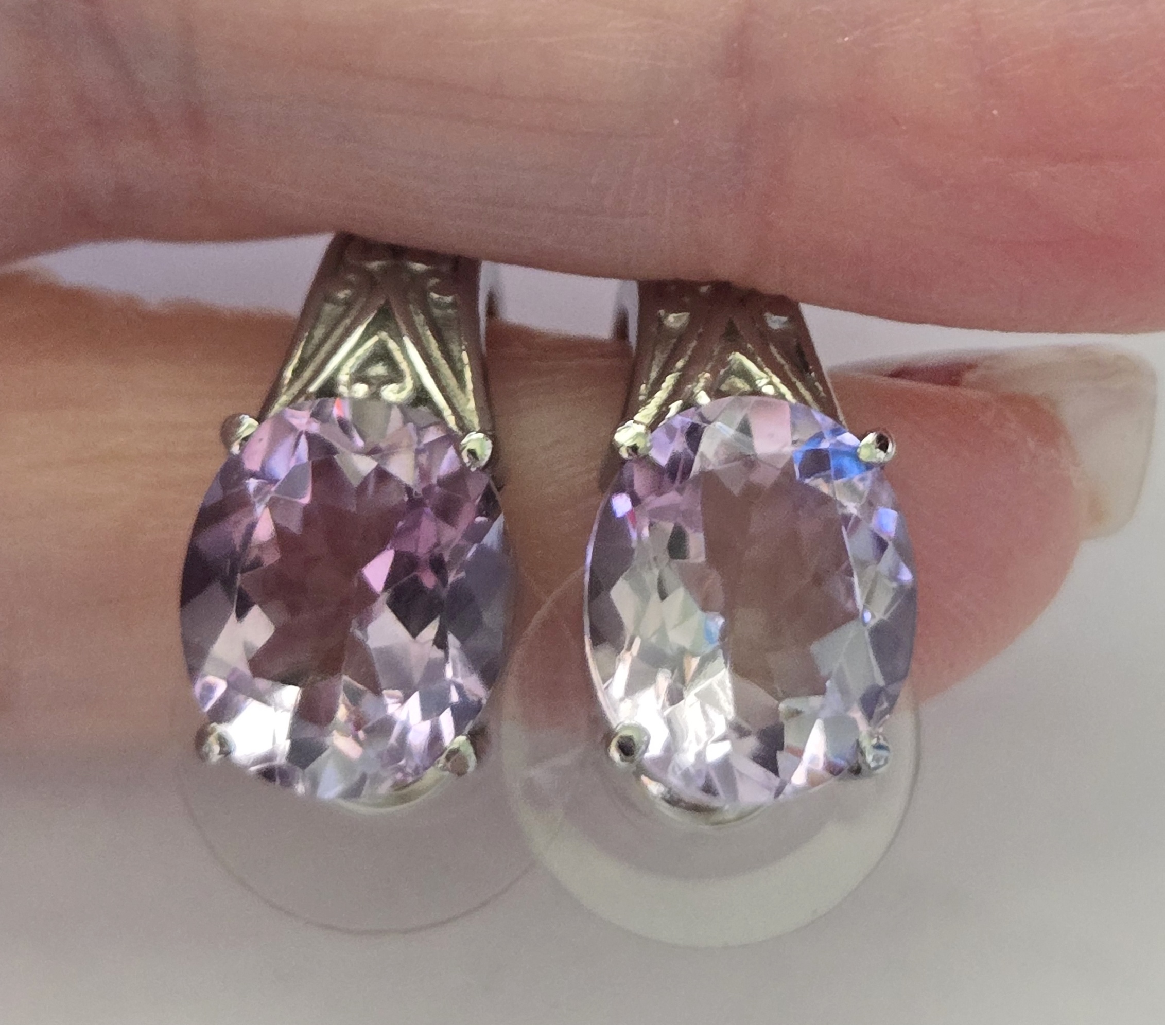 No Reserve Natural Amethyst Earrings