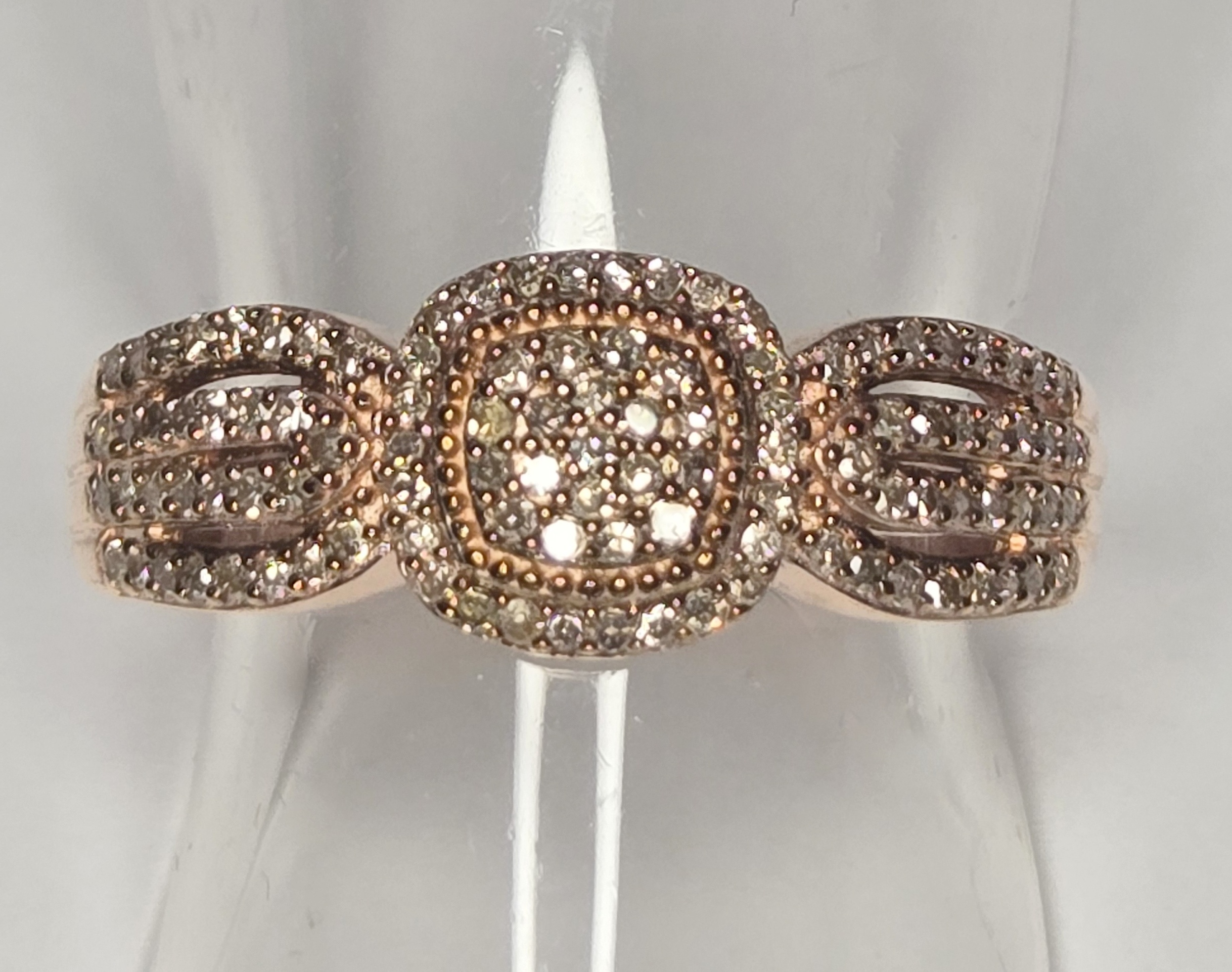 No Reserve .34 ct Natural Champagne Diamond Ring Size 10