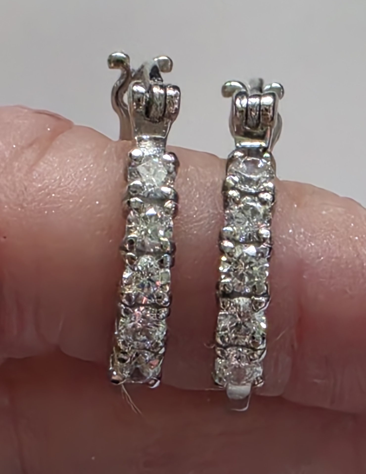 No Reserve Simulatedf Diamond Hoop Earrings