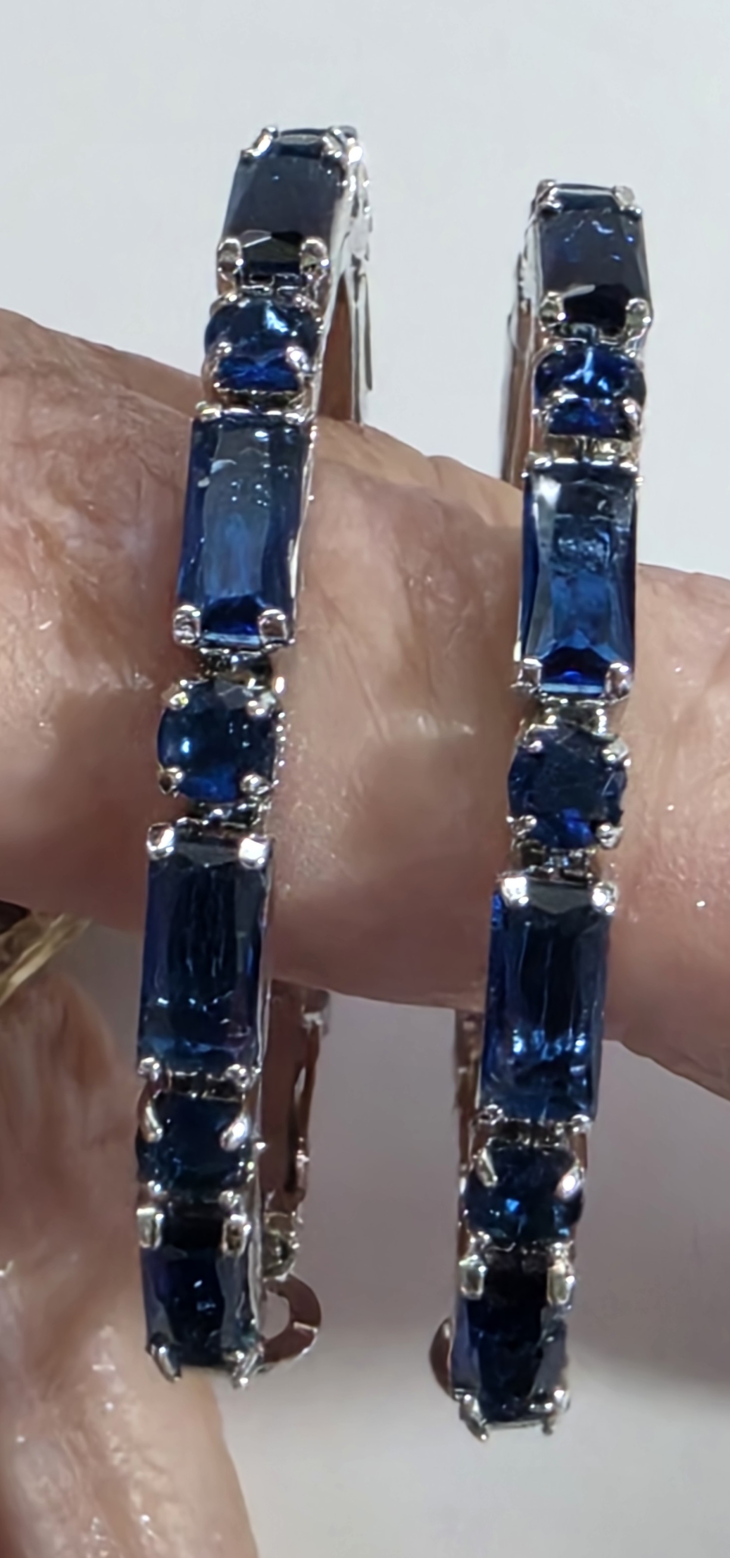 No Reserve Sapphire Hoop Earrings