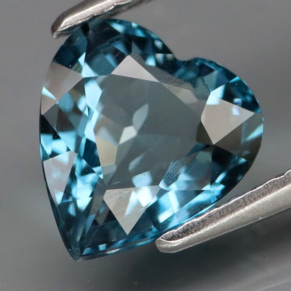 No Reserve VVS Natural London Blue Topaz Heart Cut Loose Gemstone