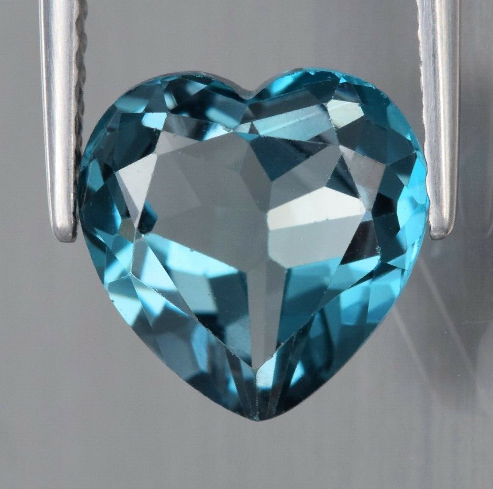 No Reserve VVS Natural London Blue Topaz Heart Cut Loose Gemstone