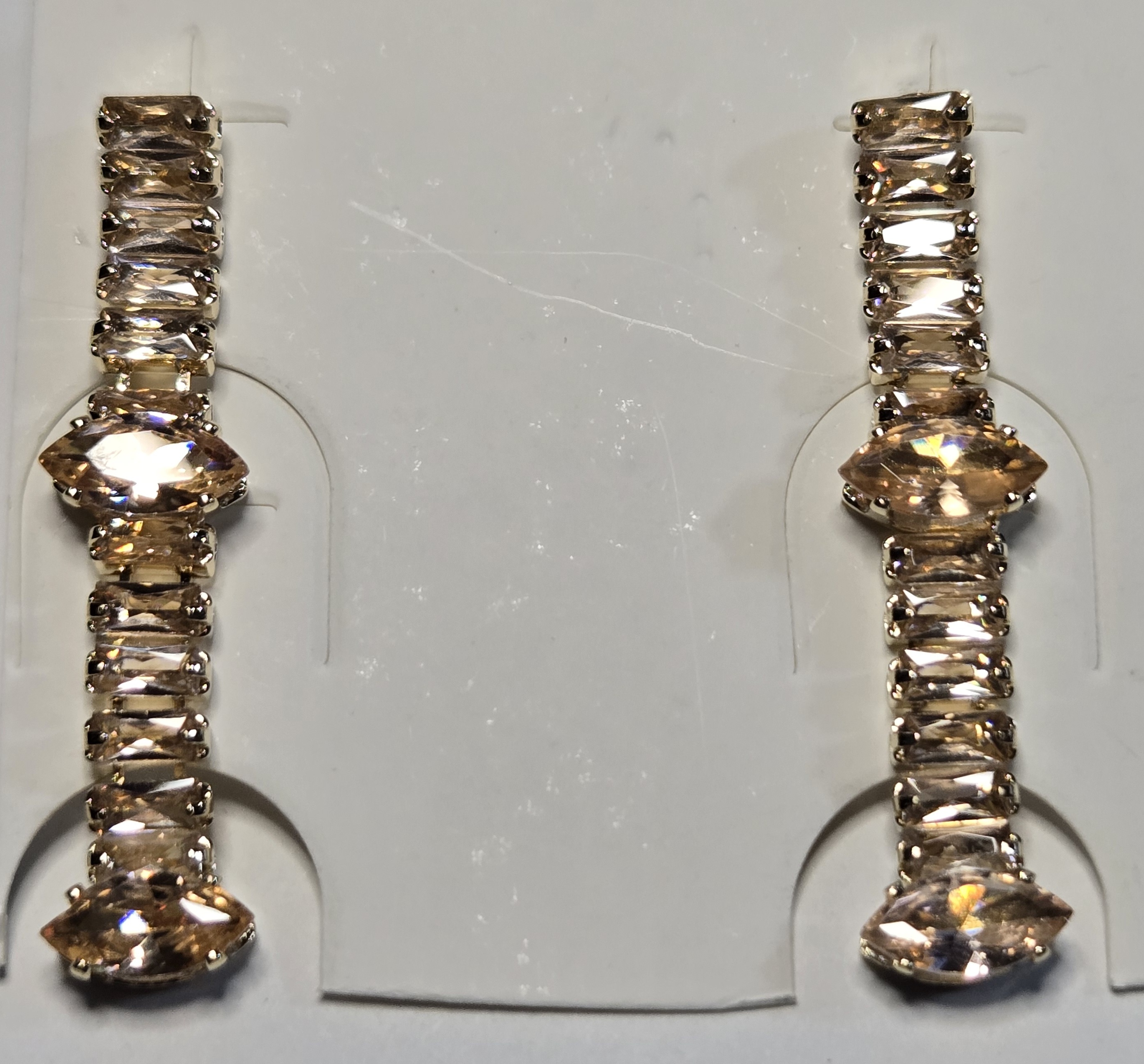 No Reserve .Simulated Champagne Diamond Earrings